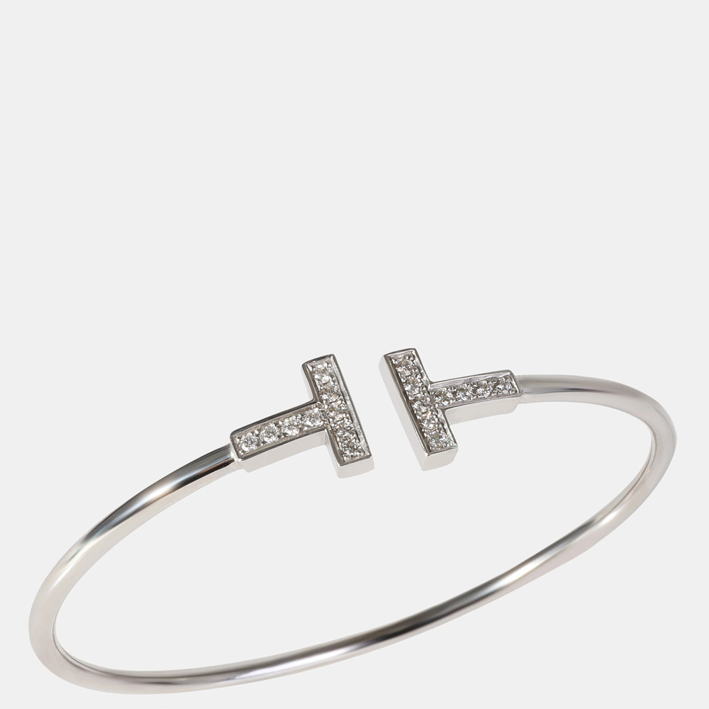 

Tiffany & Co. T Wire 18K White Gold Diamond Bracelet 6.25