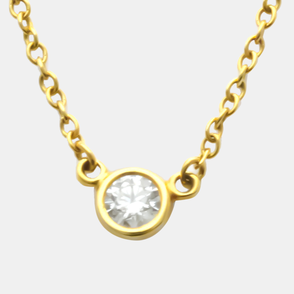 Pre Owned Tiffany & Co. Else Peretti Diamond By The Yard 18K Yellow Gold Diamond Necklace