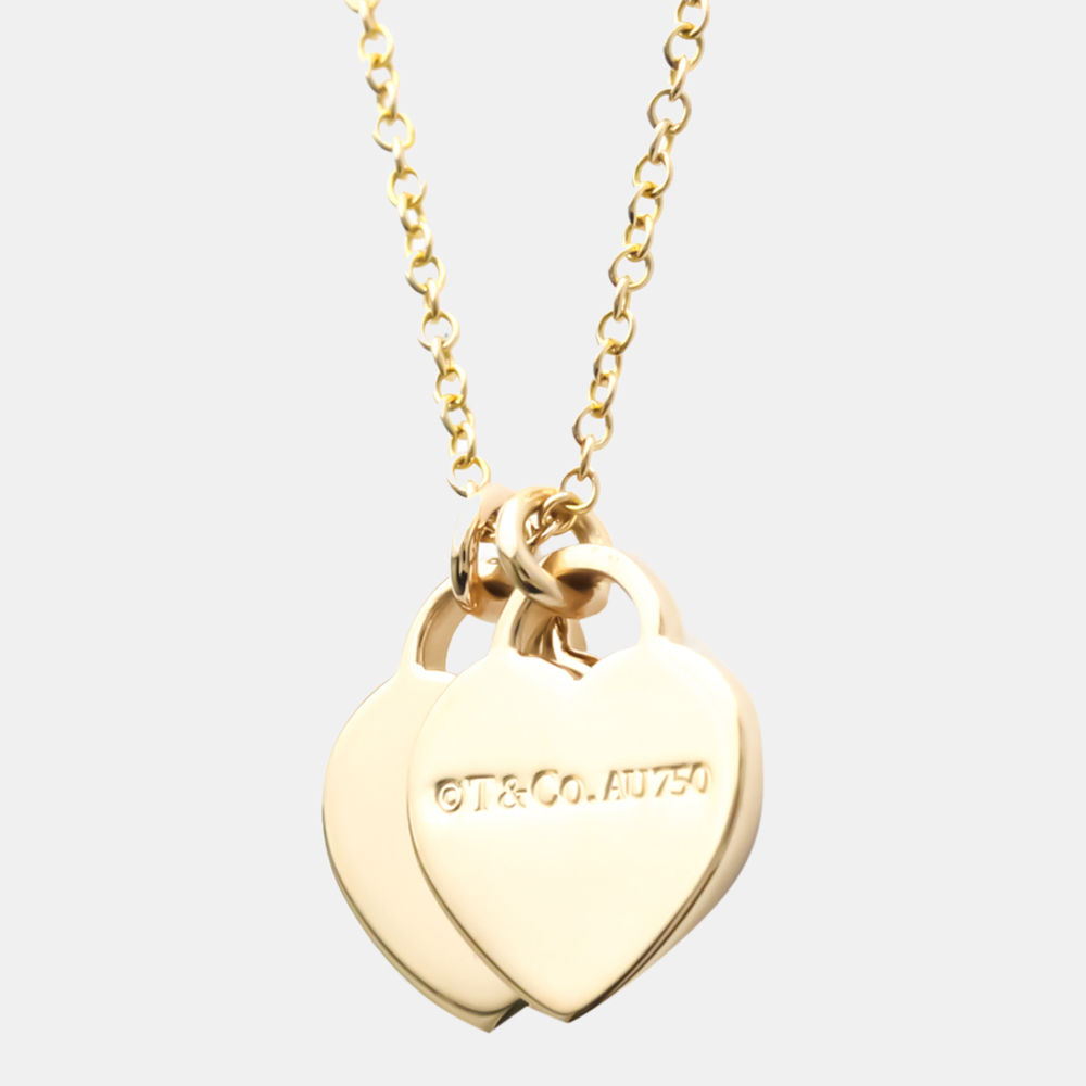 

Tiffany & Co. Return To Tiffany Double Heart 18K Rose Gold Necklace