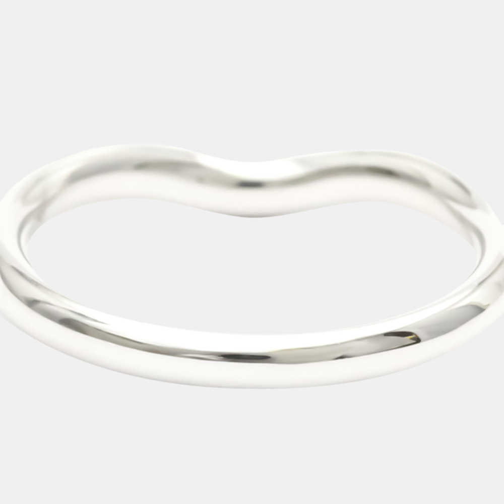 

Tiffany & Co. Curved Band 18K White Gold Diamond Ring EU 50.5