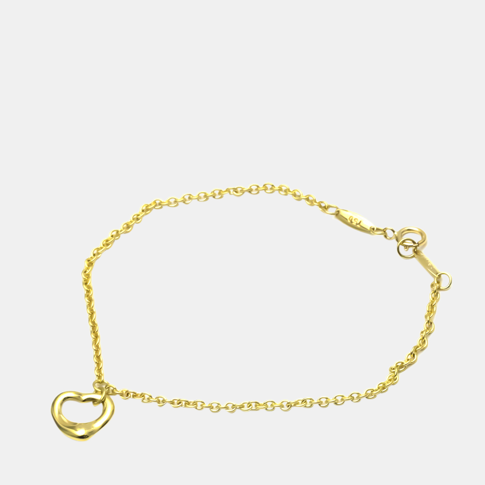

Tiffany & Co. Elsa Peretti Open Heart 18K Yellow Gold Bracelet 7