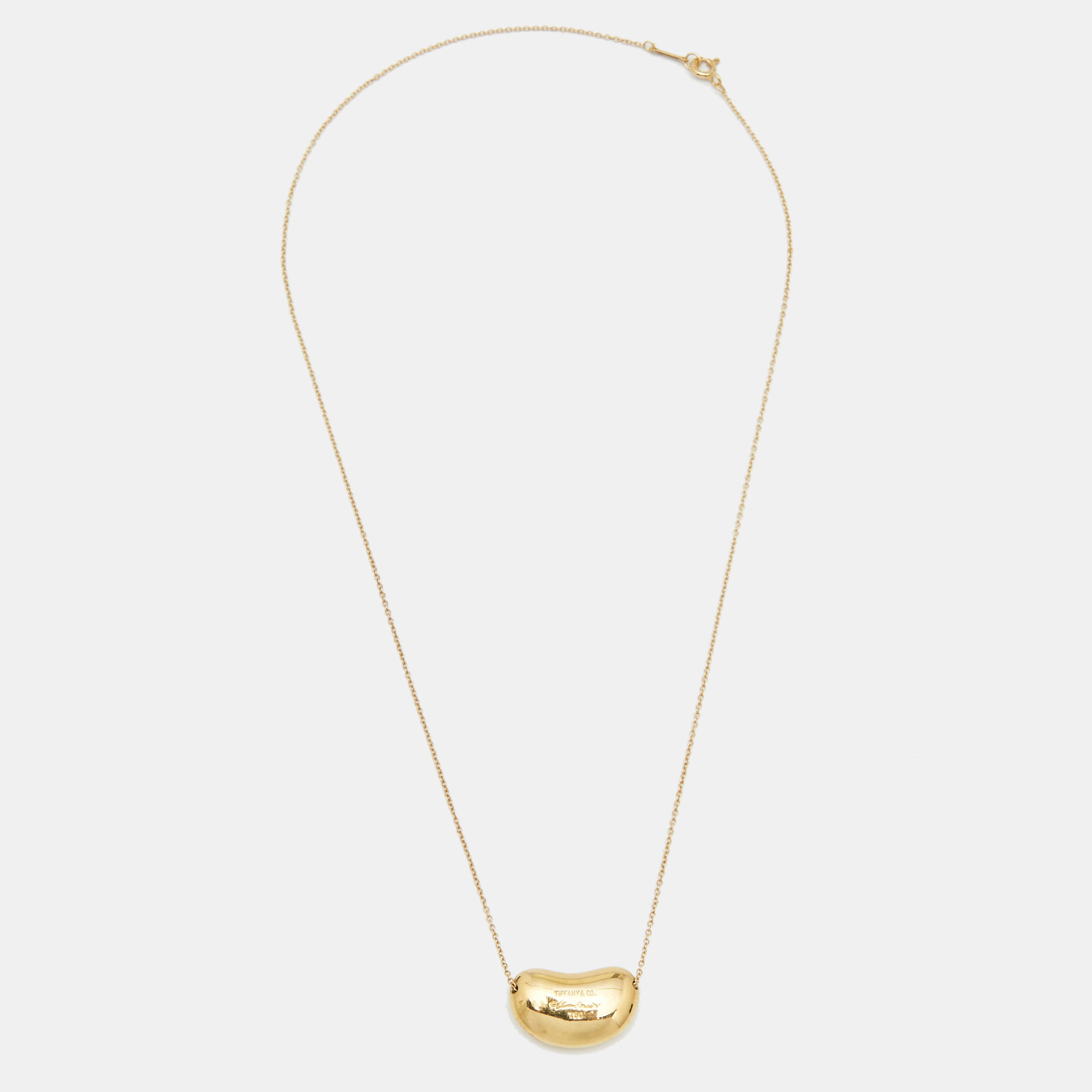 

Tiffany & Co. Elsa Peretti Bean 18k Yellow Gold Pendant Necklace