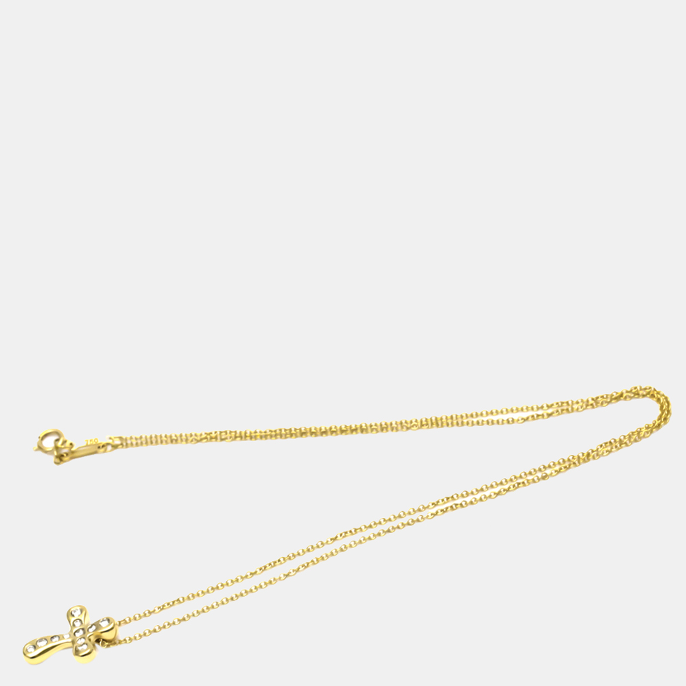 

Tiffany & Co. Dots Cross 18K Yellow Gold Diamond Necklace