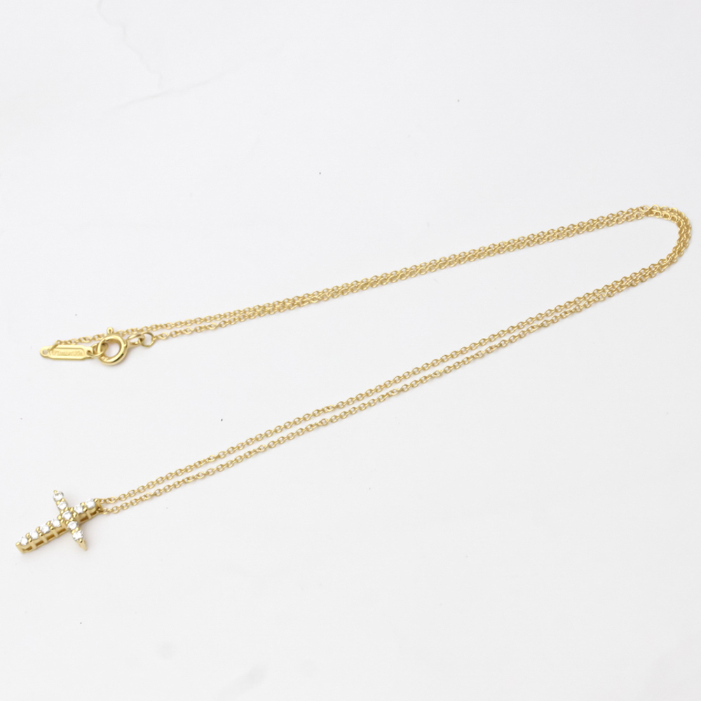 

Tiffany & Co. Mini Cross 18K Yellow Gold Diamond Necklace