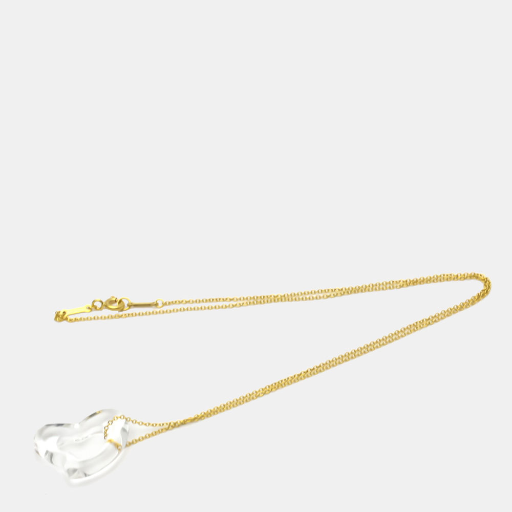 

Tiffany & Co. Open Heart 18K Yellow Gold Crystal Necklace