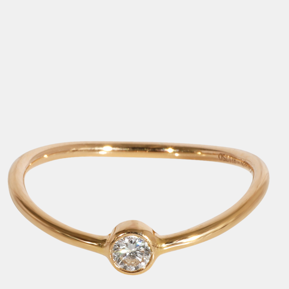 

Tiffany & Co. Elsa Peretti Wave Diamond Ring in 18K Yellow Gold 0.06 CTW