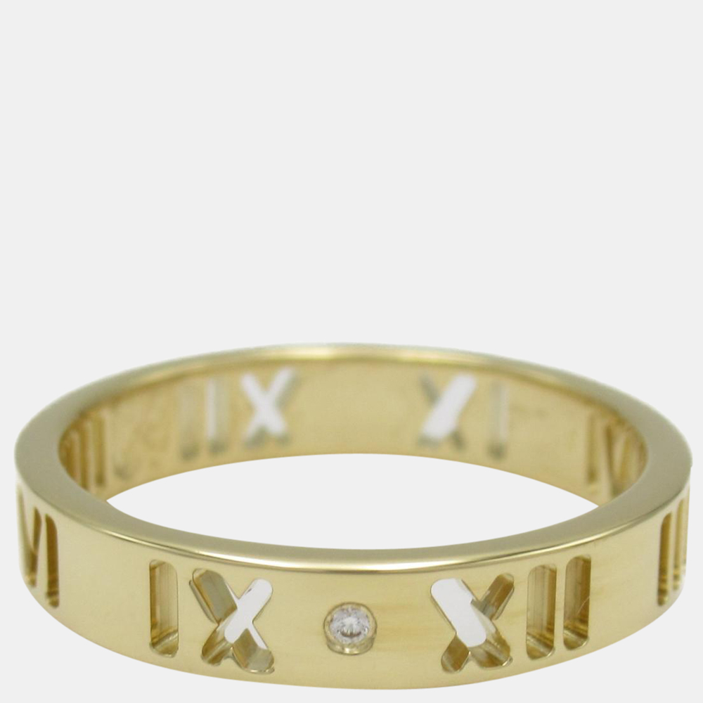 

Tiffany & Co. Pierced Atlas Band 18K Yellow Gold Diamond Ring EU 50