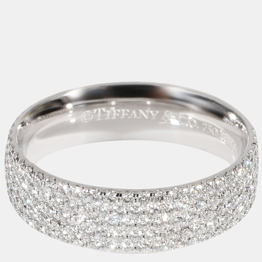 

Tiffany & Co. Tiffany Metro Diamond Wedding Band in 18k White Gold 0.9 CTW Ring size US 5