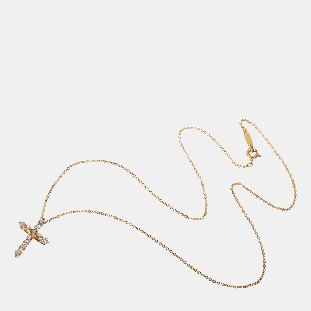 

Tiffany & Co. Diamond Cross Pendant in 18k Yellow Gold 0.5 CTW