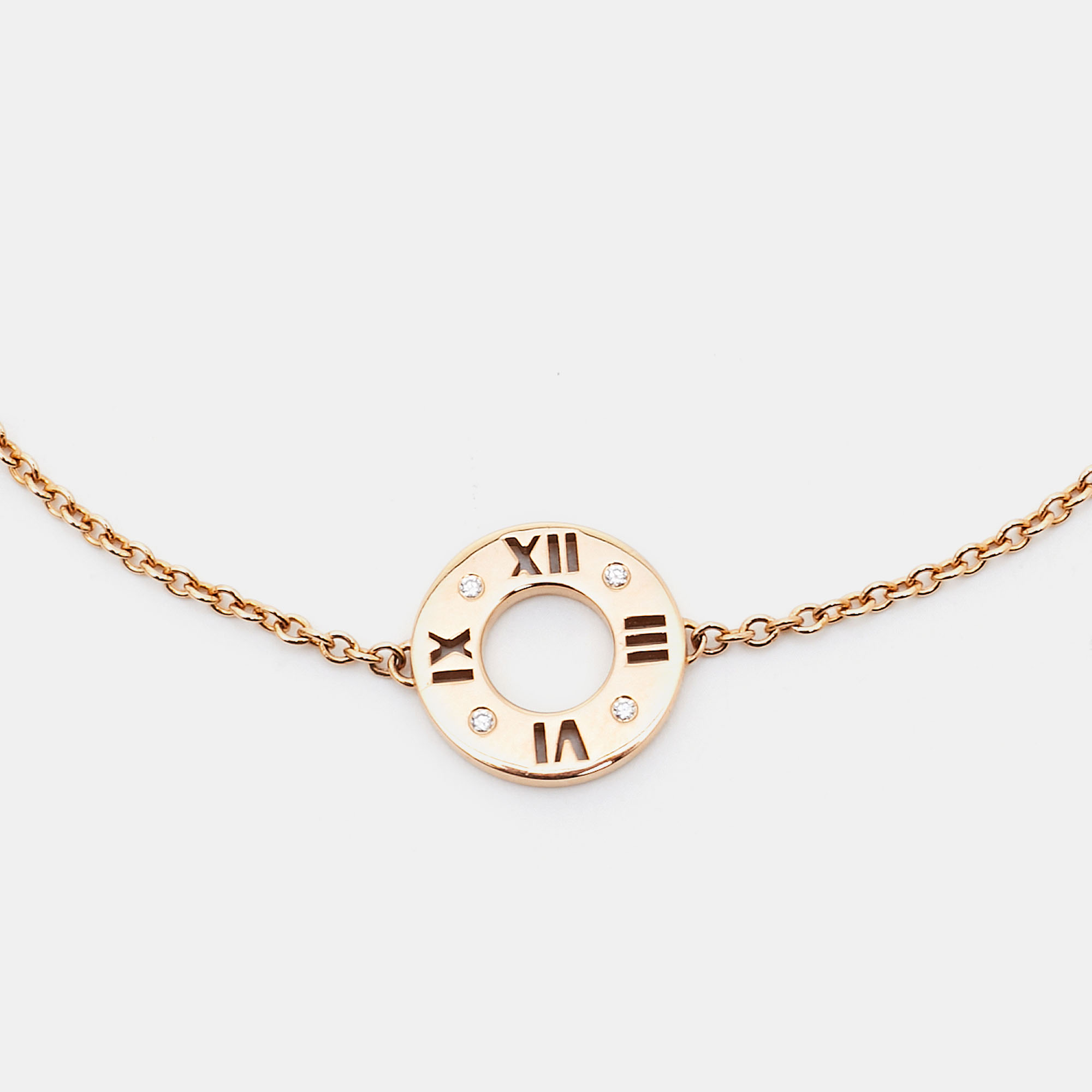 

Tiffany & Co. Atlas Diamond Pierced 18k Rose Gold Bracelet