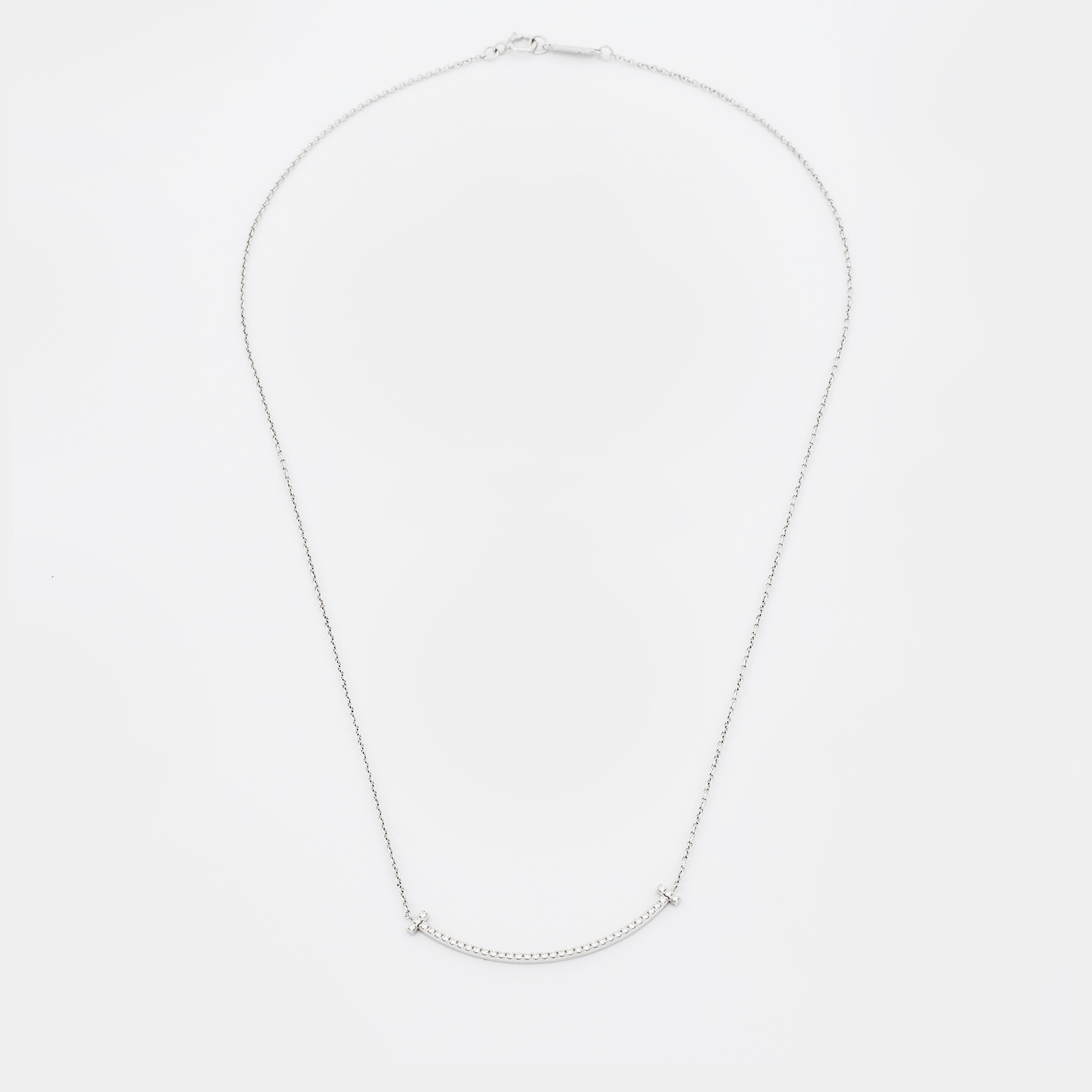 

Tiffany & Co. Tiffany T Smile Diamond 18k White Gold Necklace