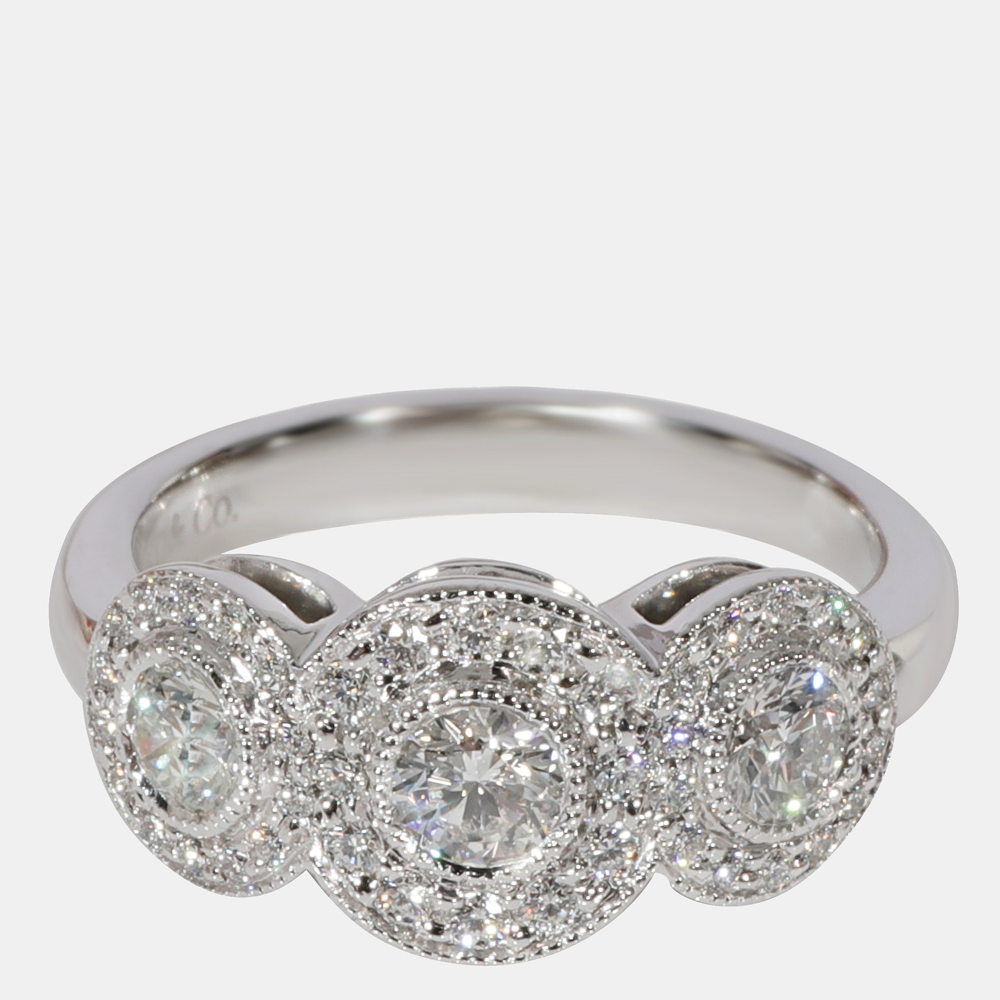 

Tiffany & Co. Circlet Diamond Ring in Platinum 0.55 CTW Ring Size EU 49 - US 5, Silver