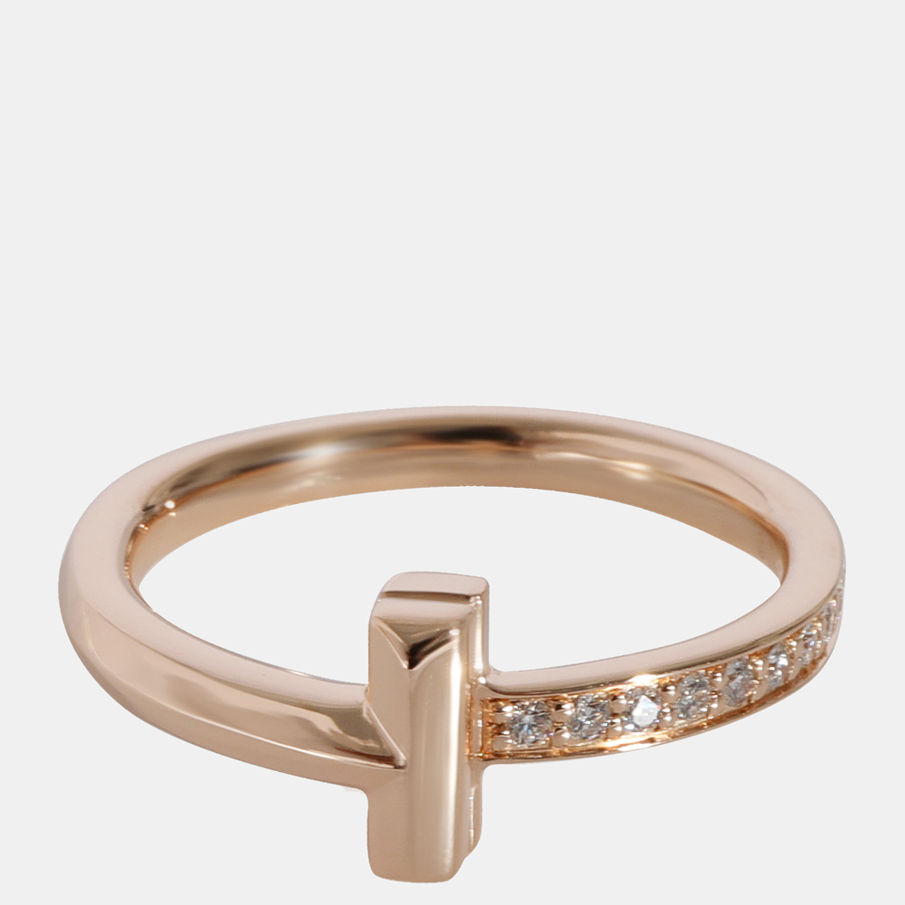 

Tiffany & Co. Tiffany T Diamond Ring in 18k Rose Gold 0.08 CTW Ring Size EU 51 - US 6