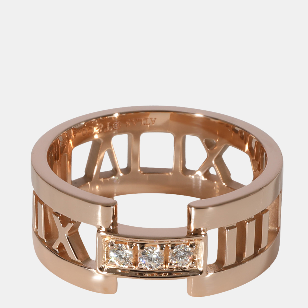 

Tiffany & Co. Atlas Diamond Fashion Ring in 18k Rose Gold 0.12 CTW Ring Size US 8.25