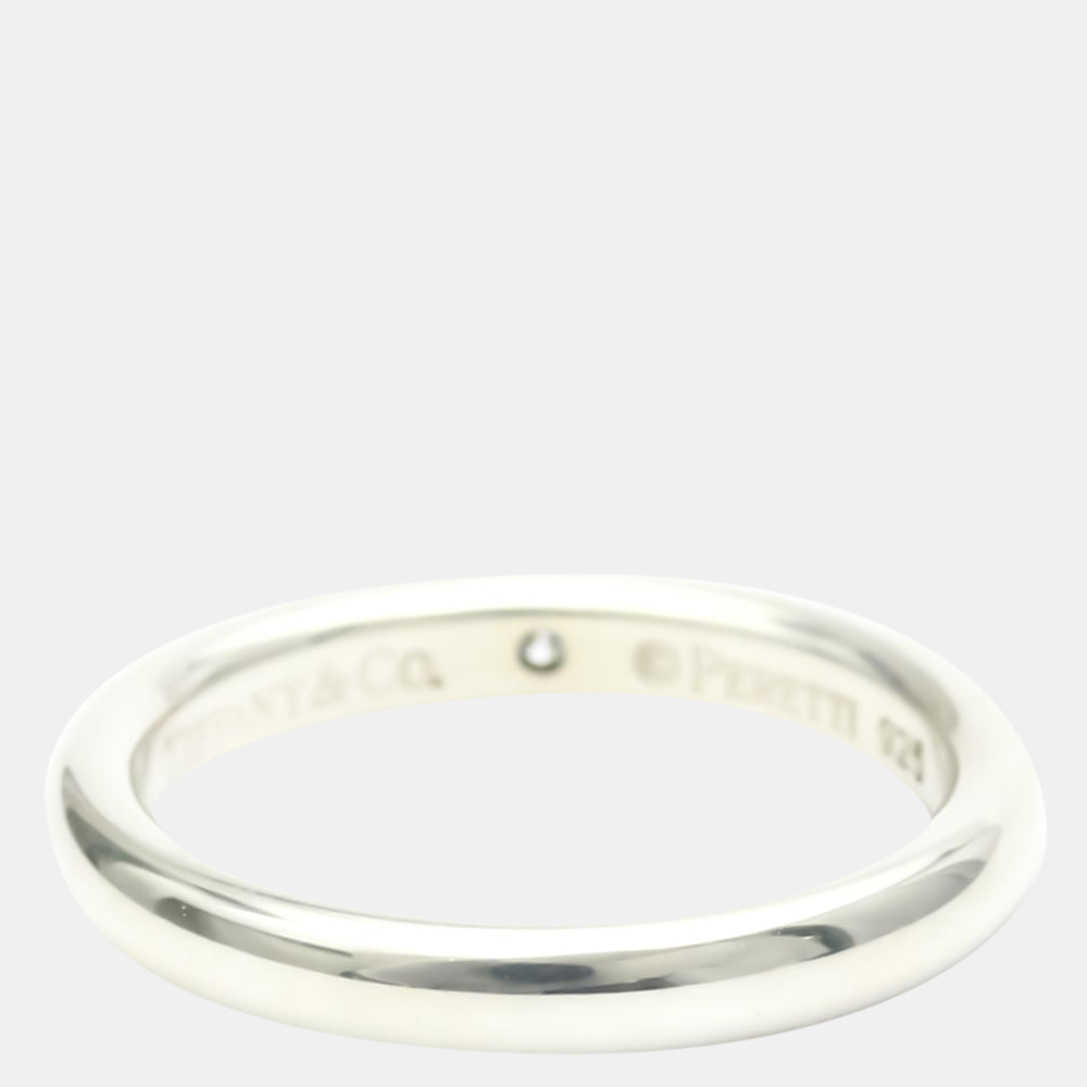 

Tiffany & Co. Elsa Peretti 18K Sterling Silver Diamond Ring EU 48