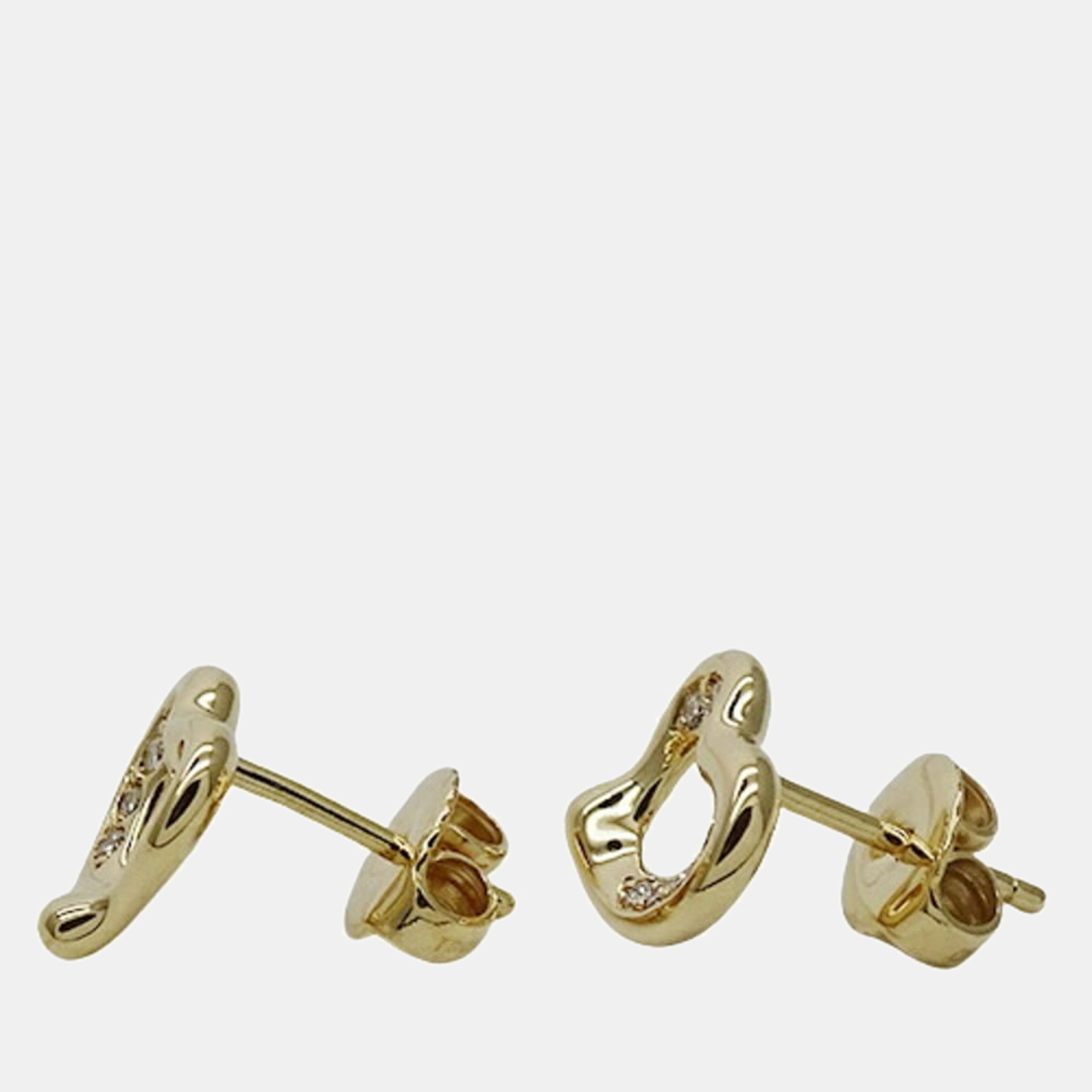 

Tiffany & Co. Elsa Peretti Open Heart 18K Yellow Gold Diamond Earrings