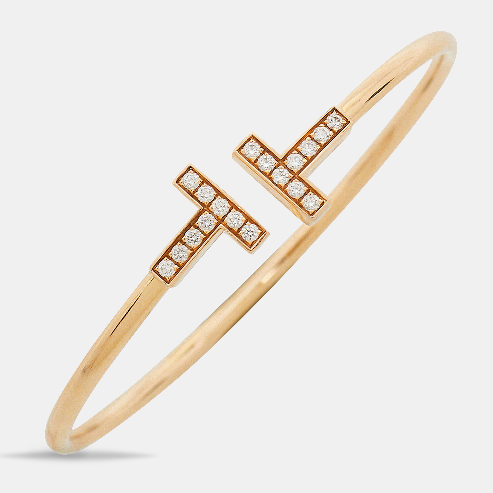 

Tiffany & Co. Tiffany T Wire Diamonds 18k Rose Gold Bracelet
