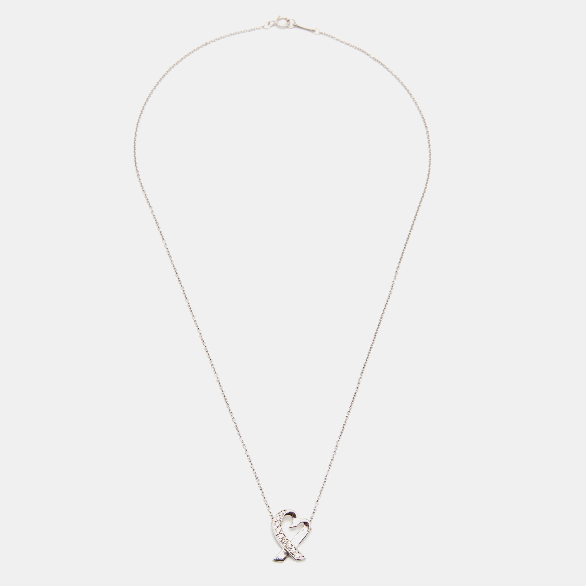 

Tiffany & Co. Paloma Picasso Heart Diamond 18k White Gold Necklace