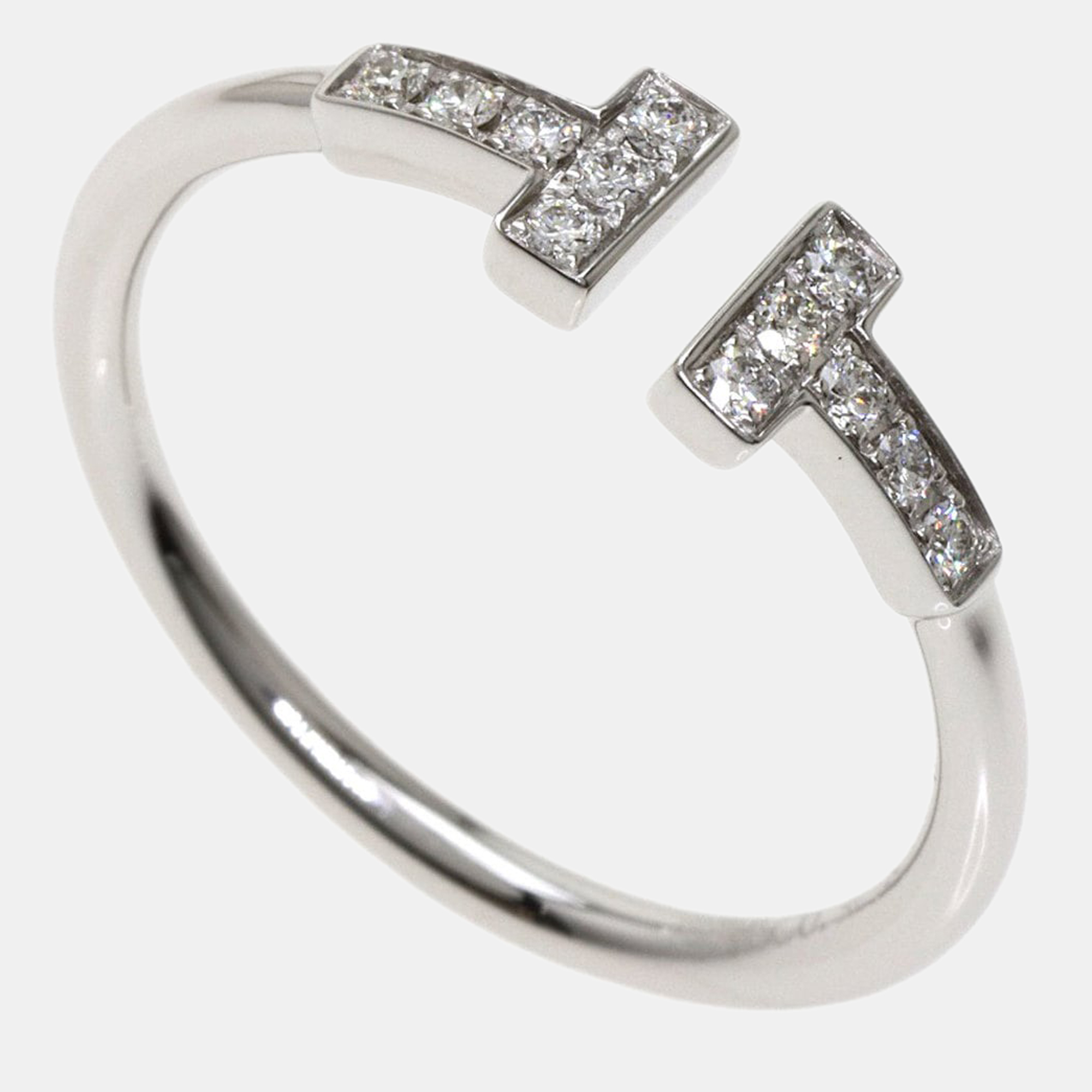 

Tiffany T wire diamond ring K18 white gold Ladies