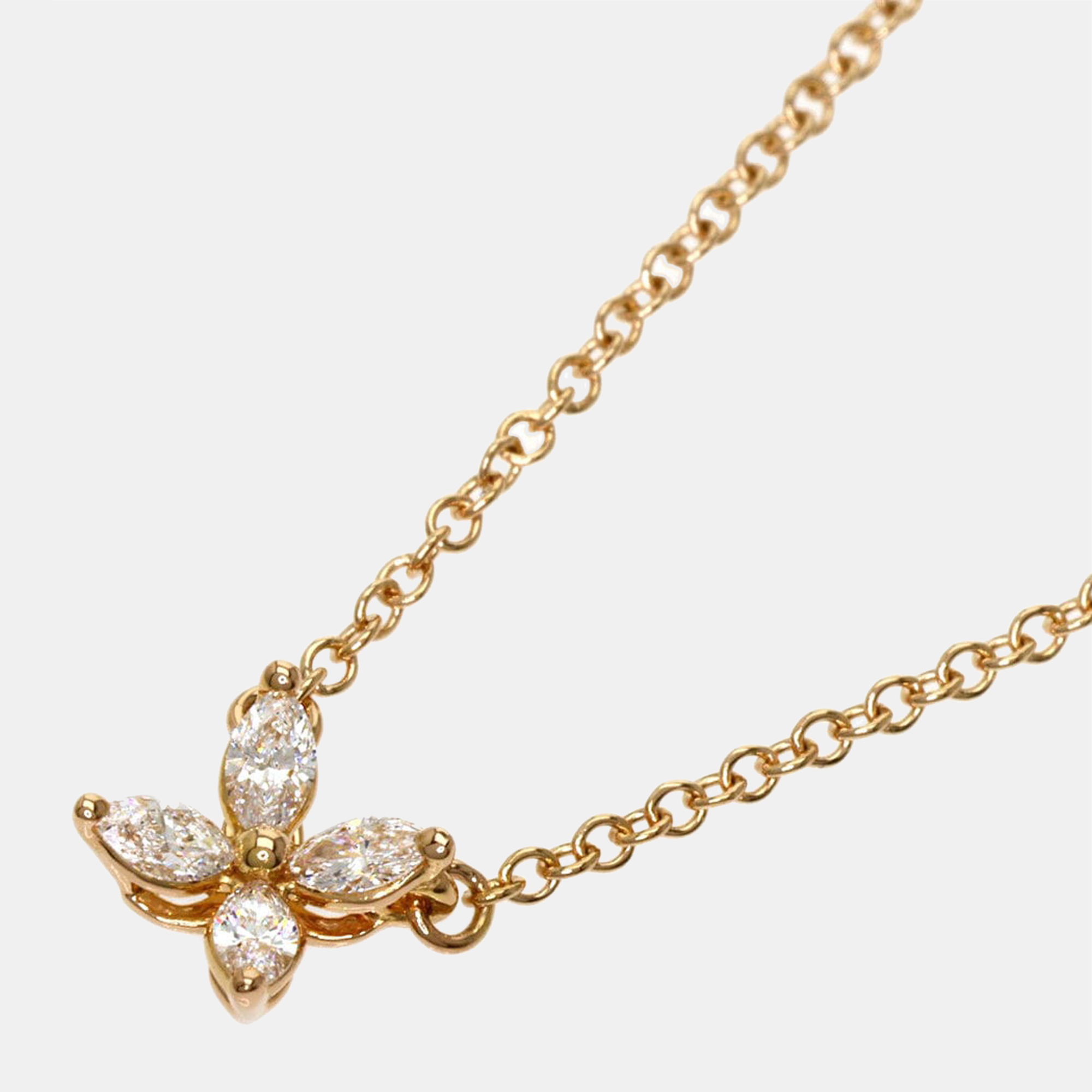 Pre-owned Tiffany & Co Tiffany Victoria 18k Rose Gold Diamond Necklace ...