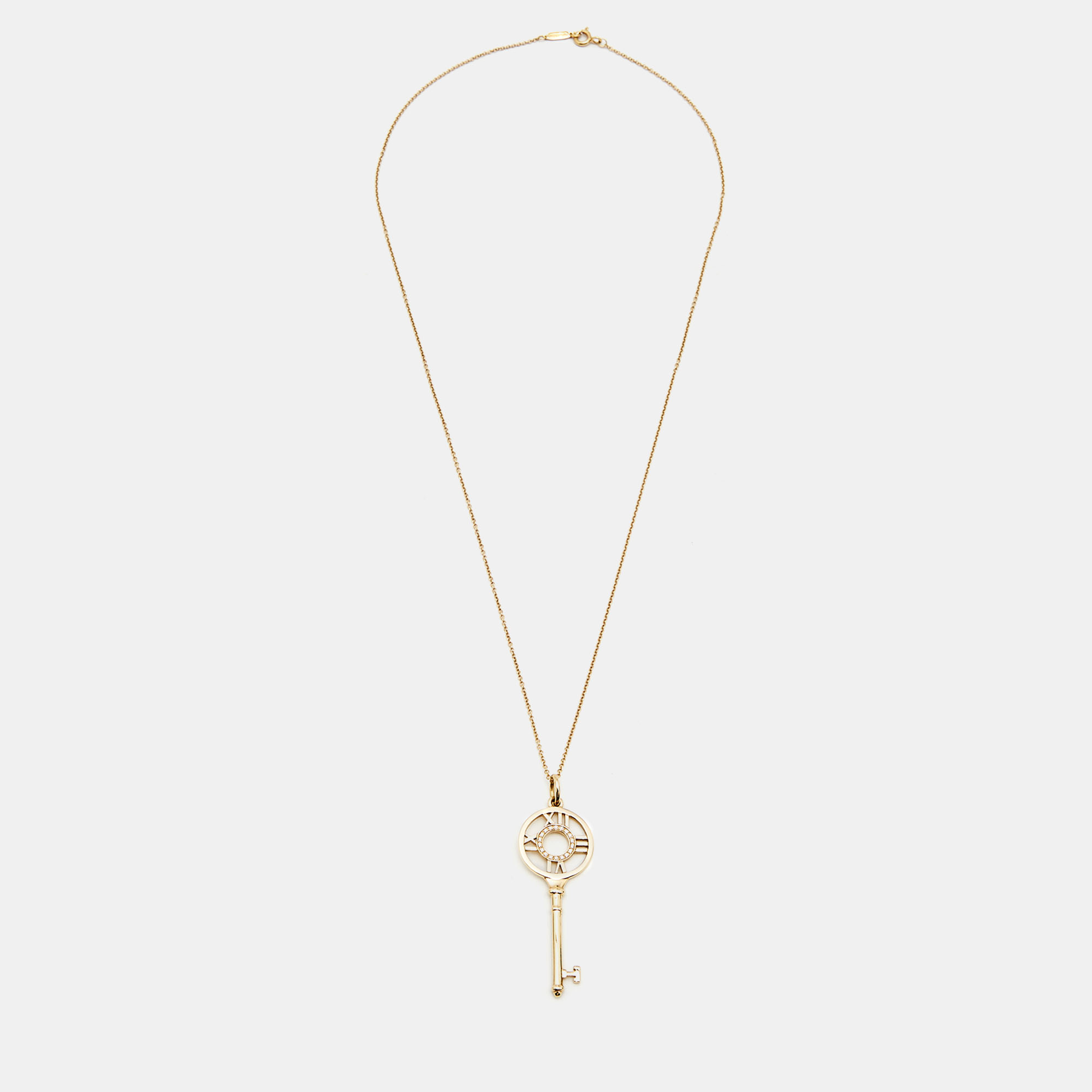 

Tiffany & Co. Atlas Diamond 18k Rose Gold Pendant Necklace