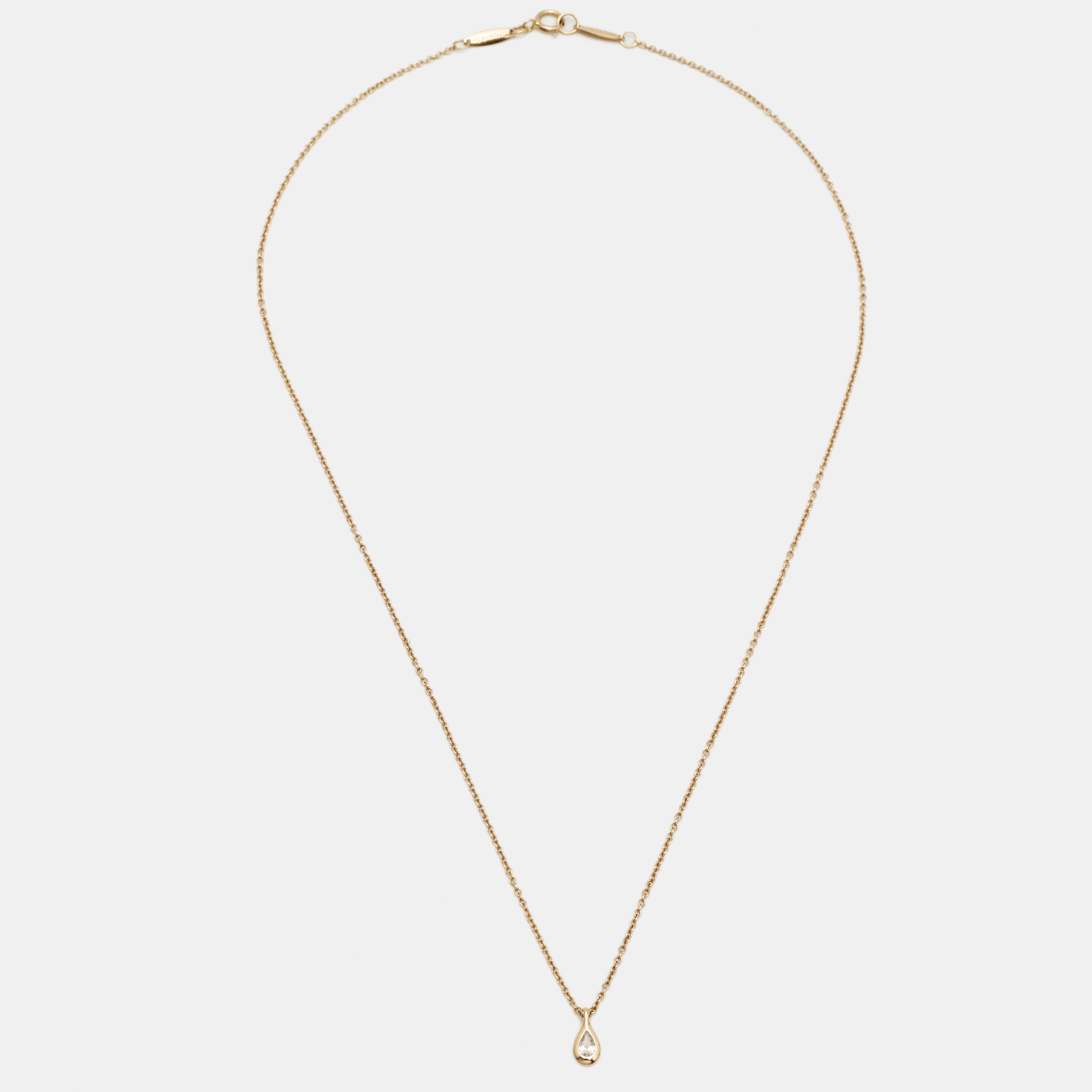 

Tiffany & Co. Elsa Peretti Diamond by the Yard Diamond 18k Rose Gold Necklace