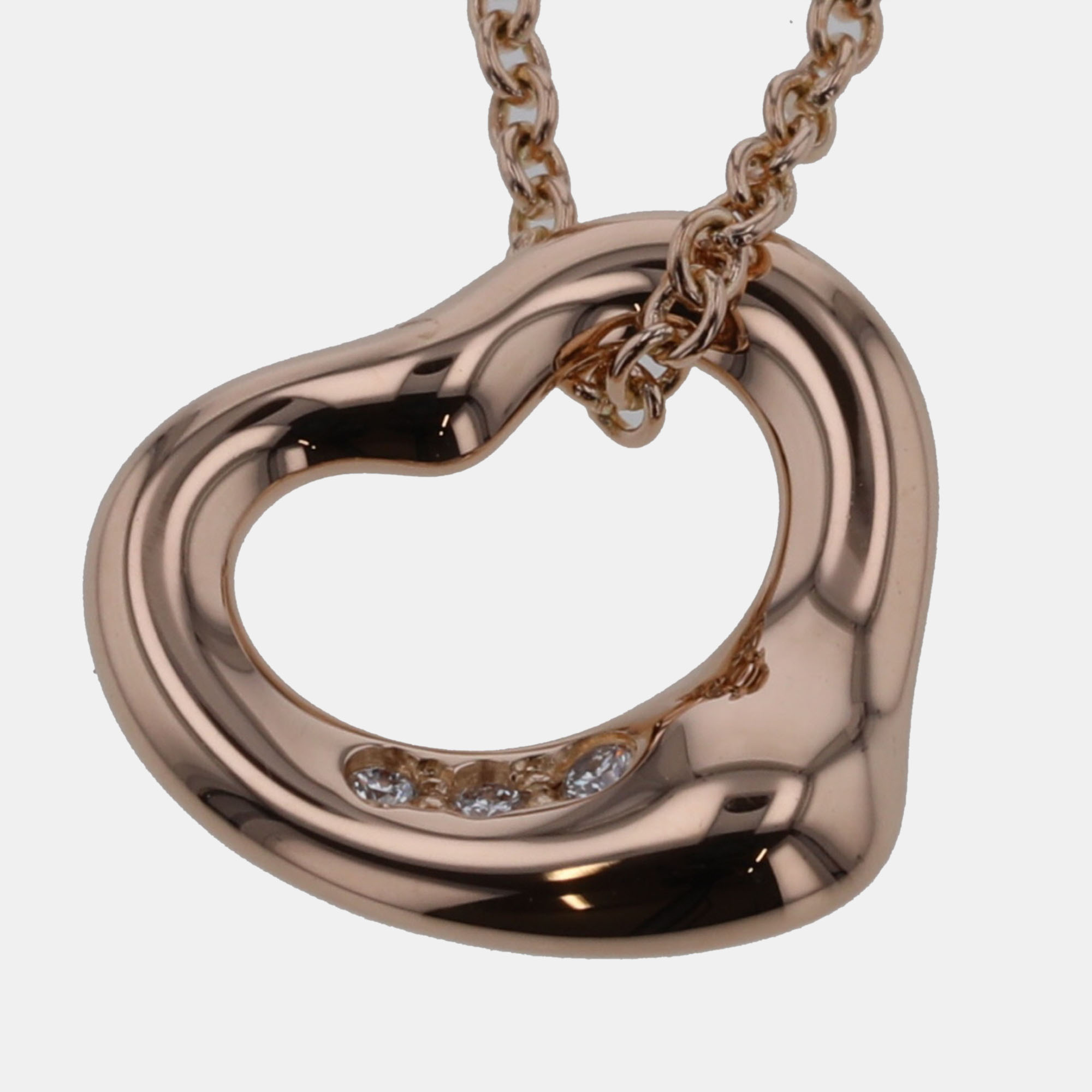 

Tiffany & Co. Elsa Peretti Open Heart 18K Rose Gold Diamond Necklace