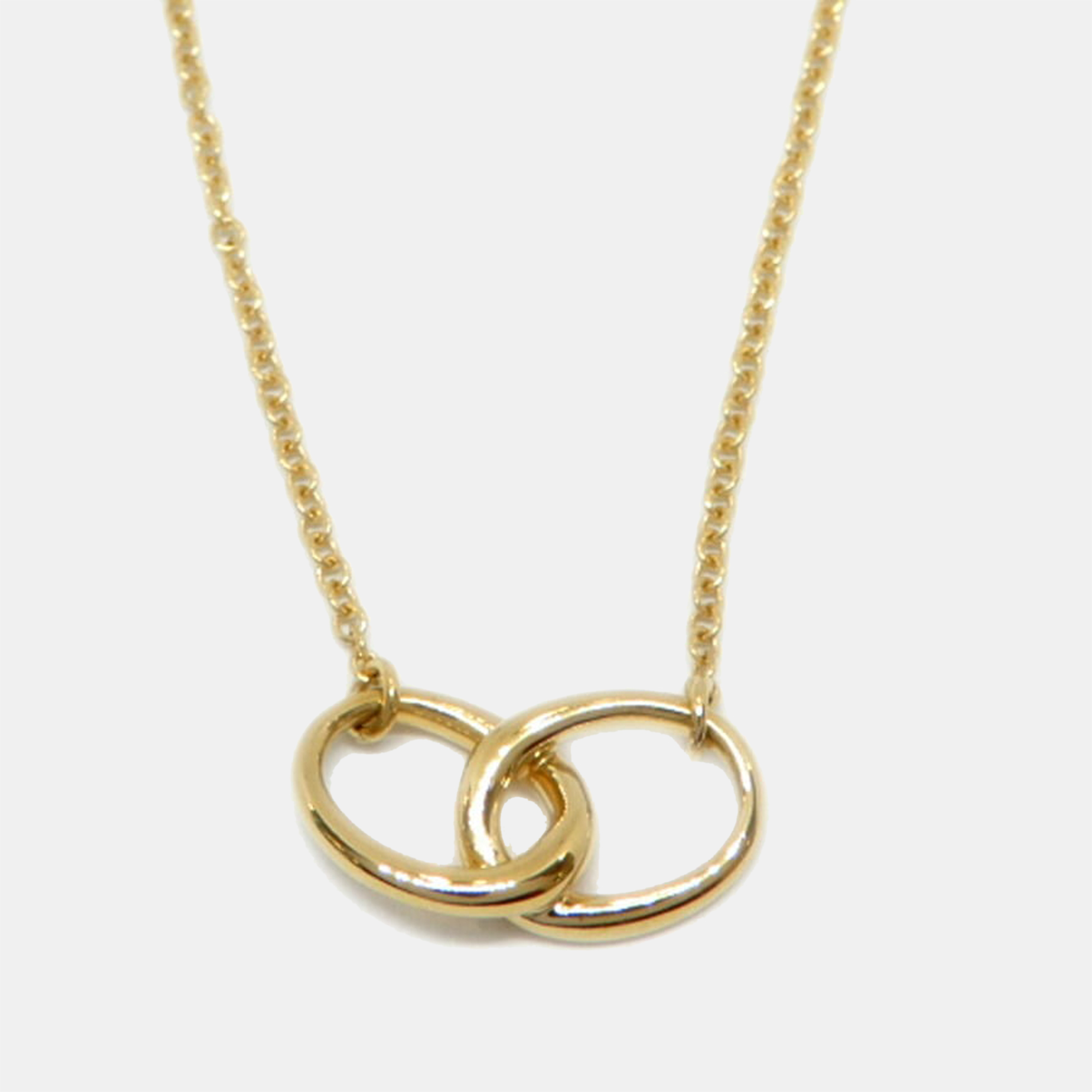 Preowned Tiffany & Co Interlocking Ovals Yellow Gold Necklace ModeSens
