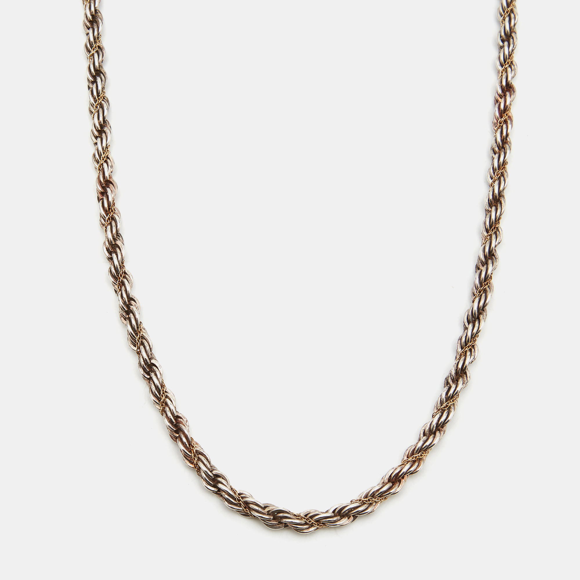 

Tiffany & Co. Twisted Rope 18K Yellow Gold Silver Chain Necklace