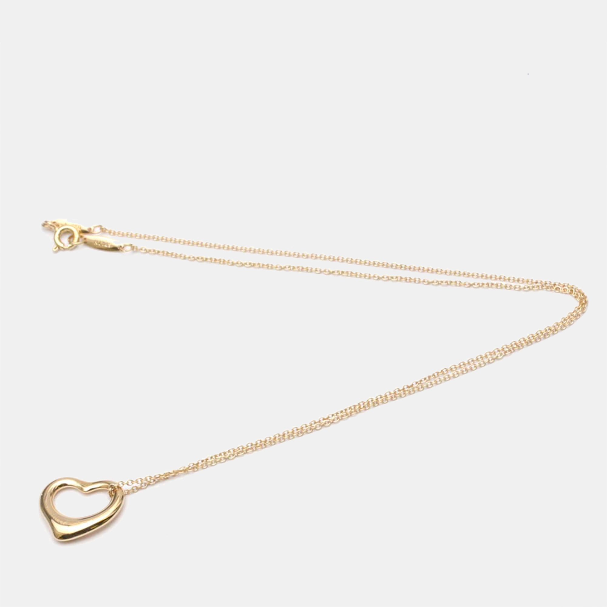 

Tiffany & Co. 18K Rose Gold Open Heart by Elsa Peretti Pendant Necklace