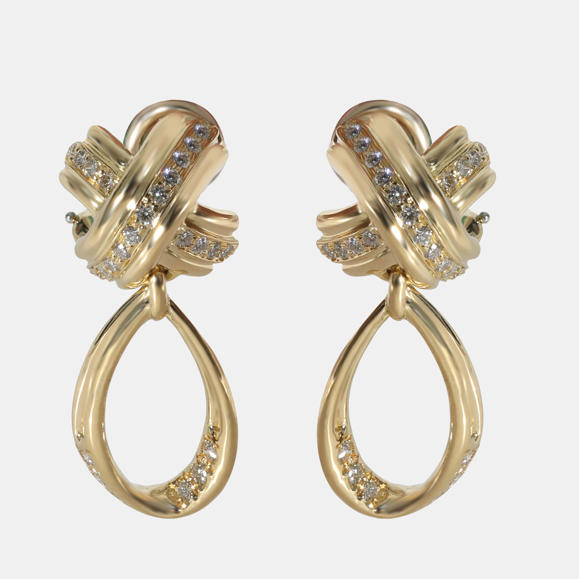 

Tiffany & Co. Vintage Signature X Diamond Earrings in 18k Yellow Gold 0.6 CTW