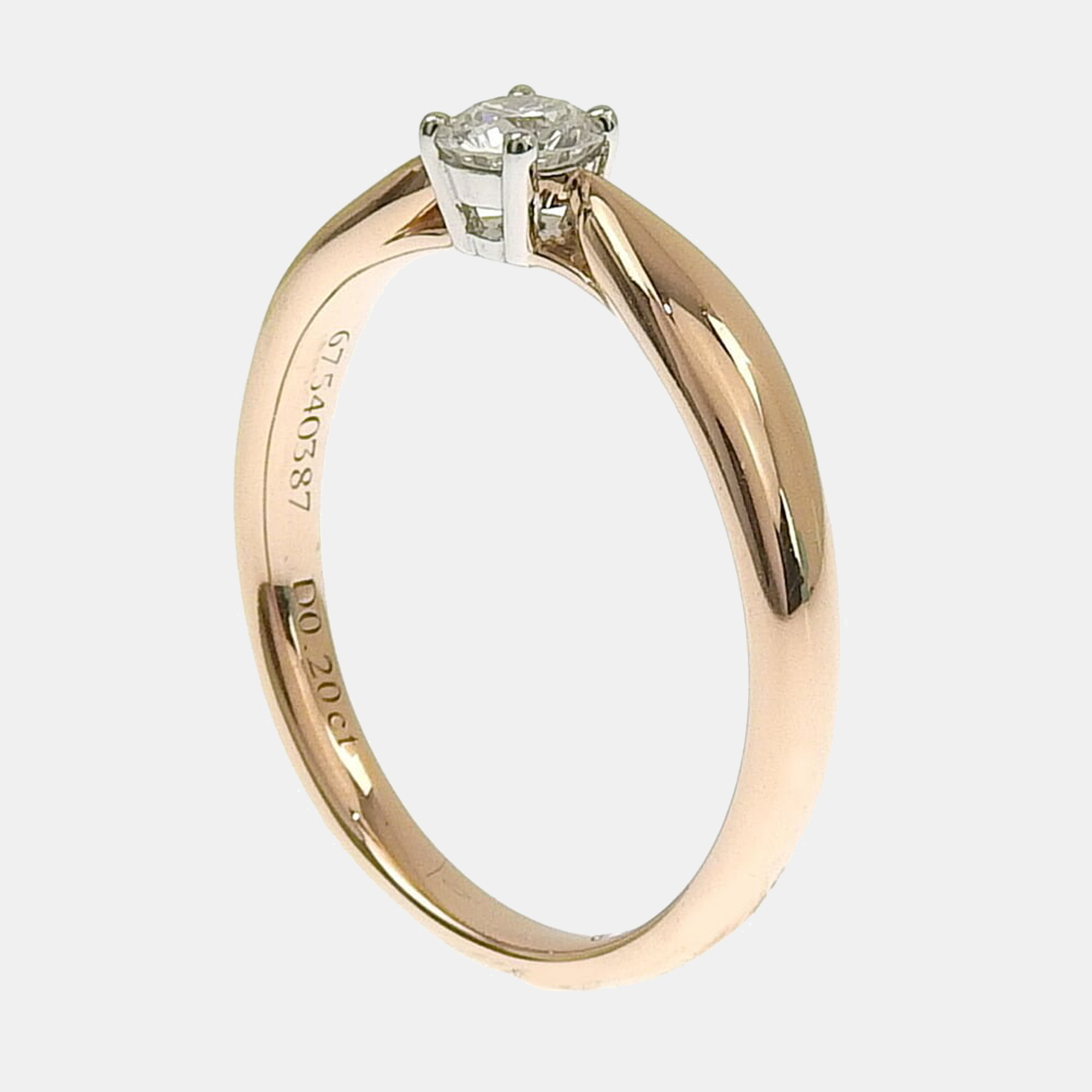 

Tiffany & Co. Harmony 18K Rose Gold Platinum Diamond Ring EU 49