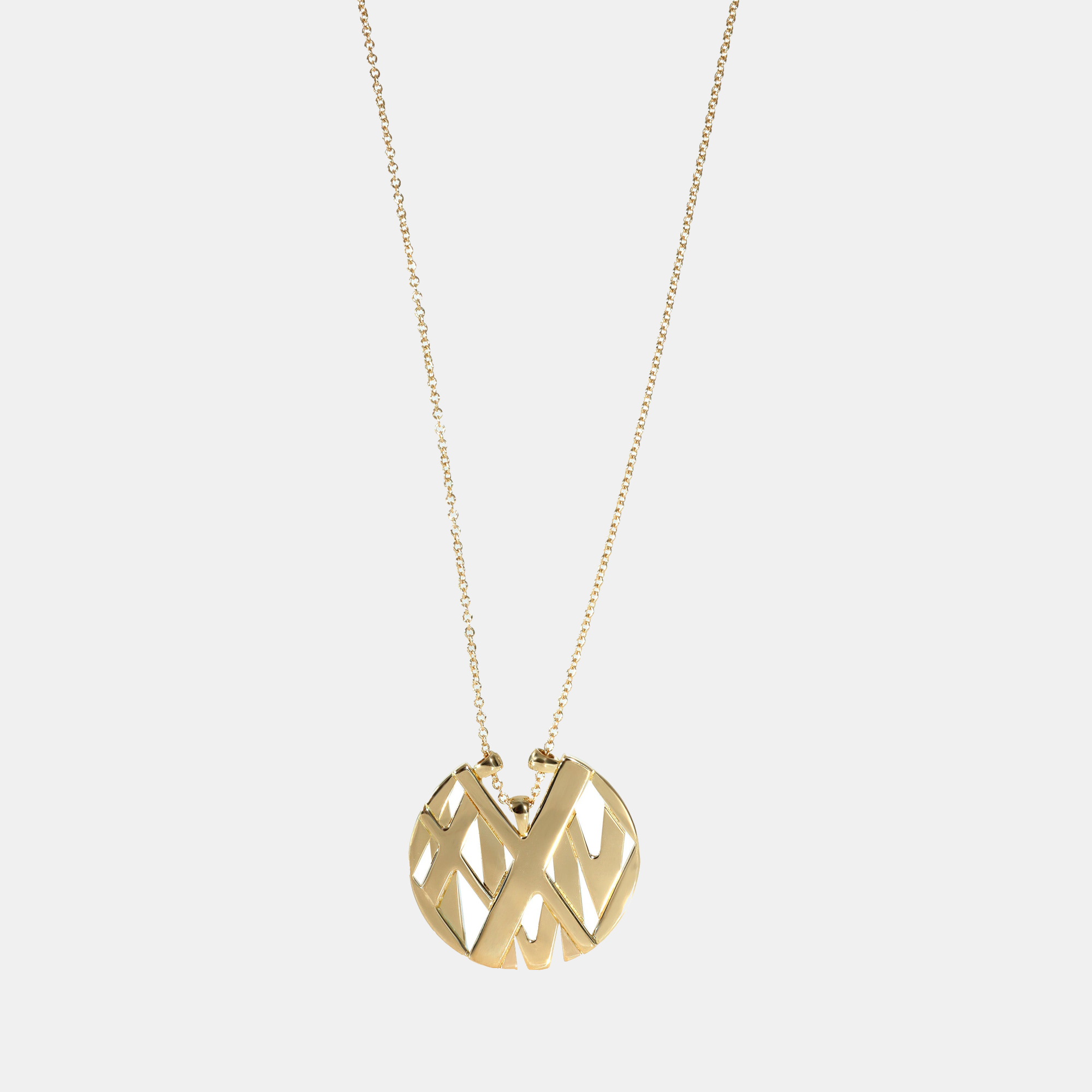 Pre-owned Tiffany & Co Atlas Circle Pendant In 18k Yellow Gold
