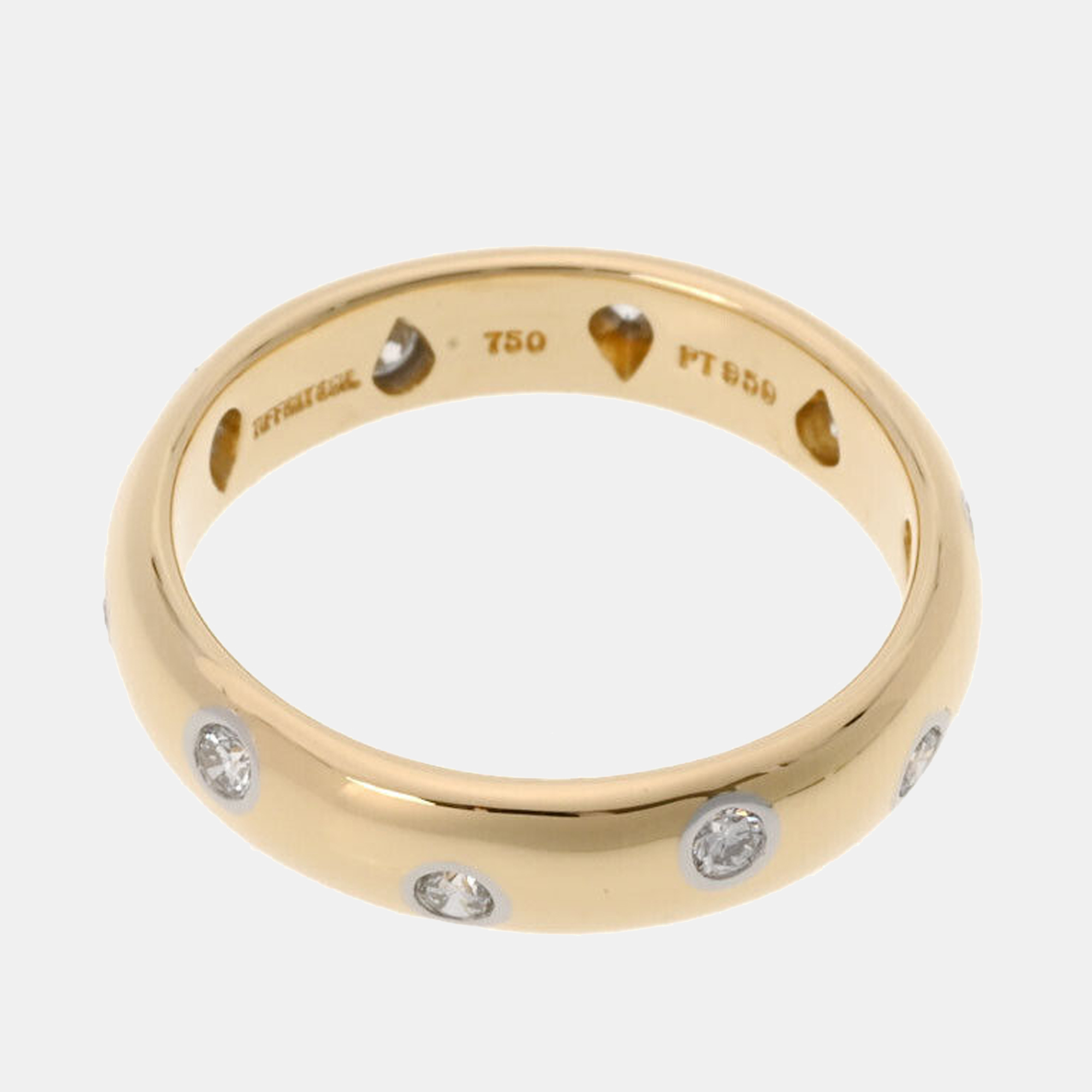 

Tiffany & Co. Etoile 18K Yellow Gold Platinum Diamond Ring EU 49