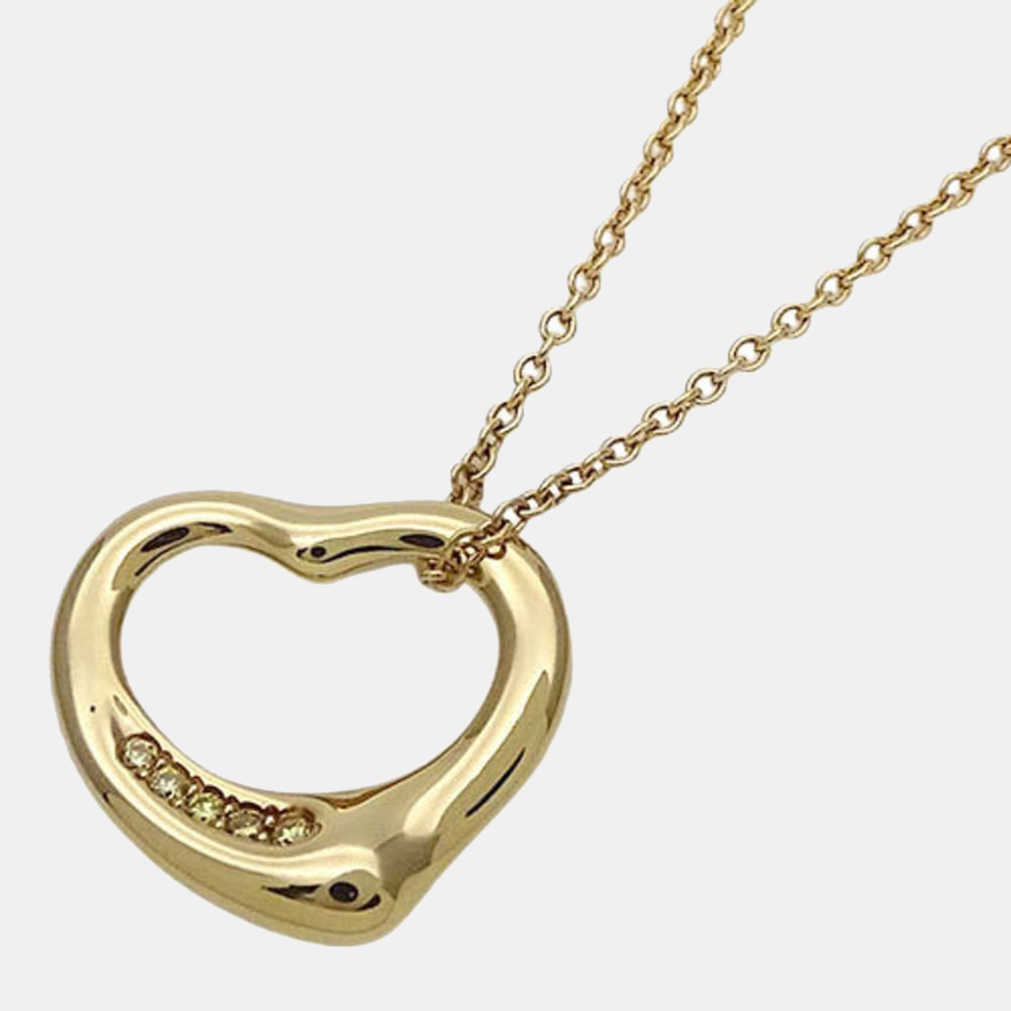 

Tiffany & Co. Elsa Peretti Open Heart 18K Yellow Gold Diamond Necklace