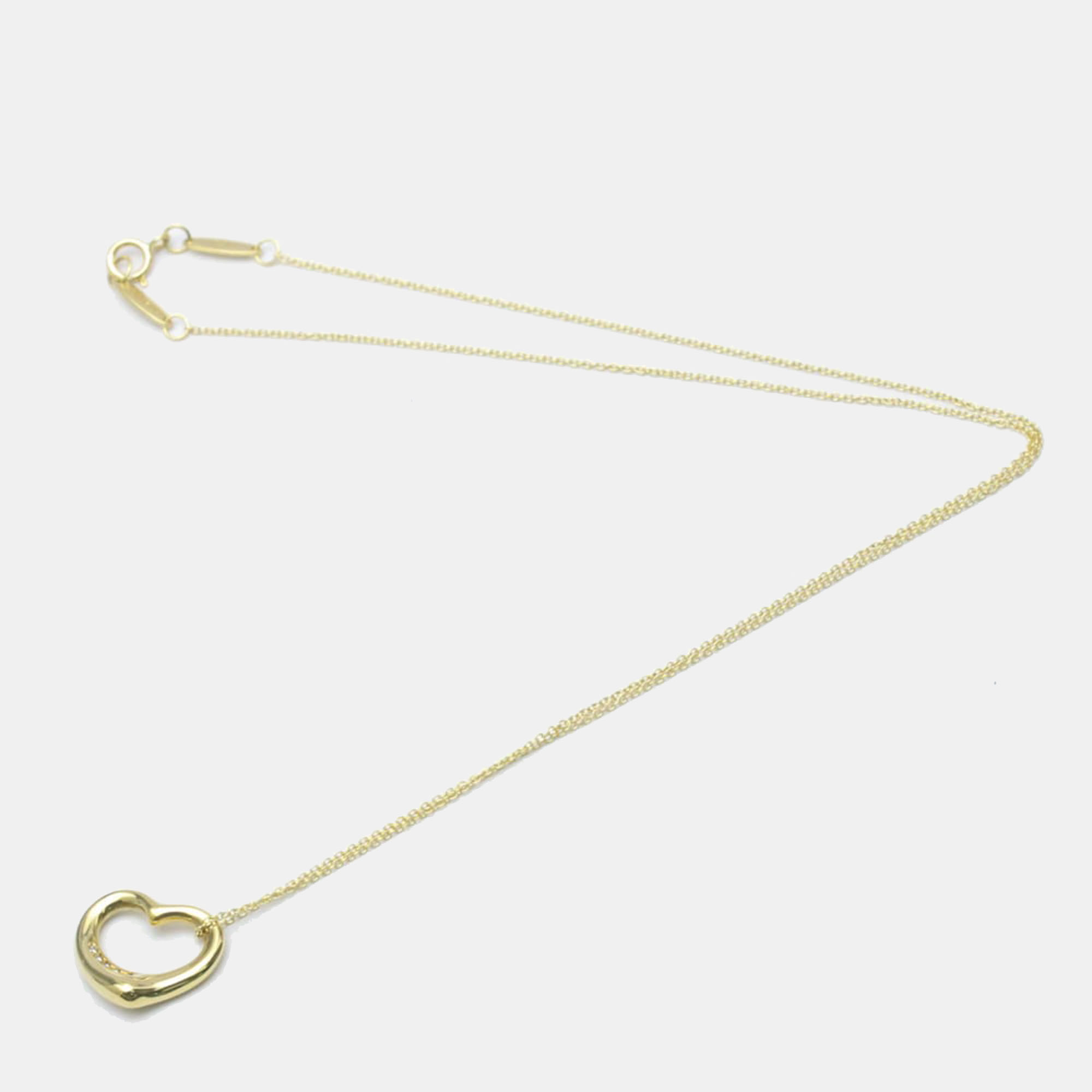 

Tiffany & Co. Elsa Peretti Open Heart 18K Yellow Gold Diamond Necklace