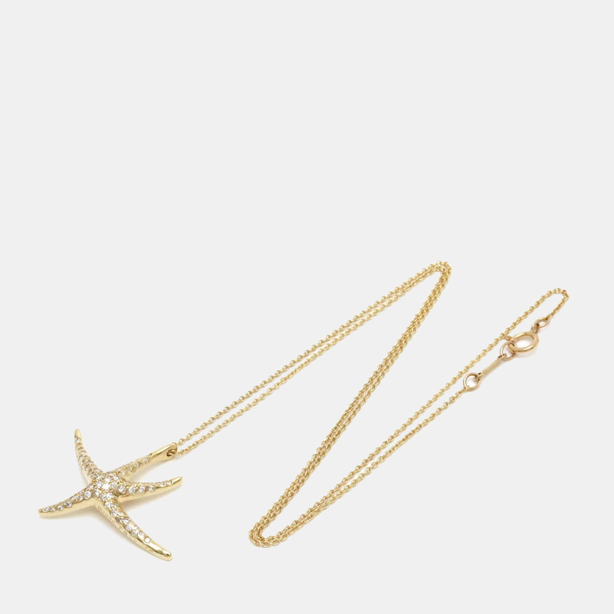 

Tiffany & Co. Elsa Peretti Starfish 18K Yellow Gold Diamond Necklace
