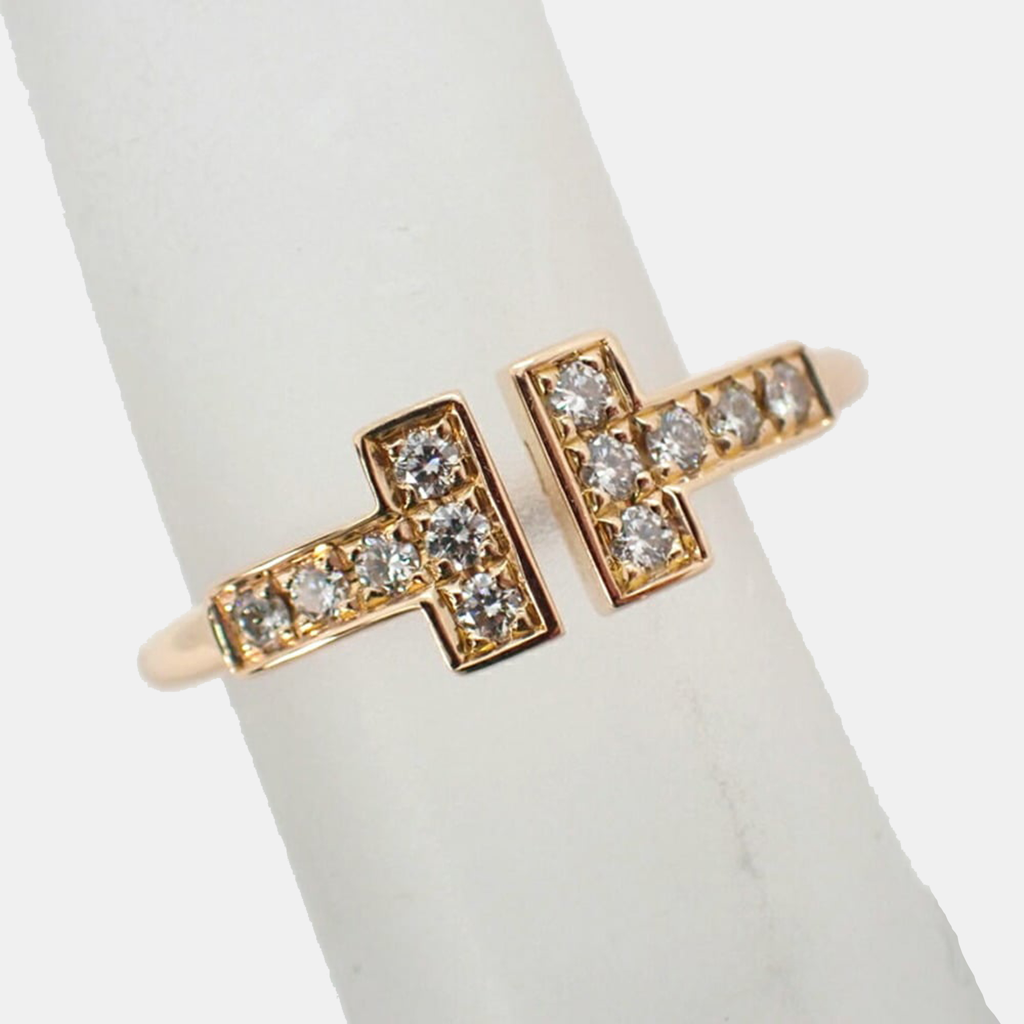 

Tiffany & Co. Tiffany T 18K Rose Gold Diamond Ring EU 45