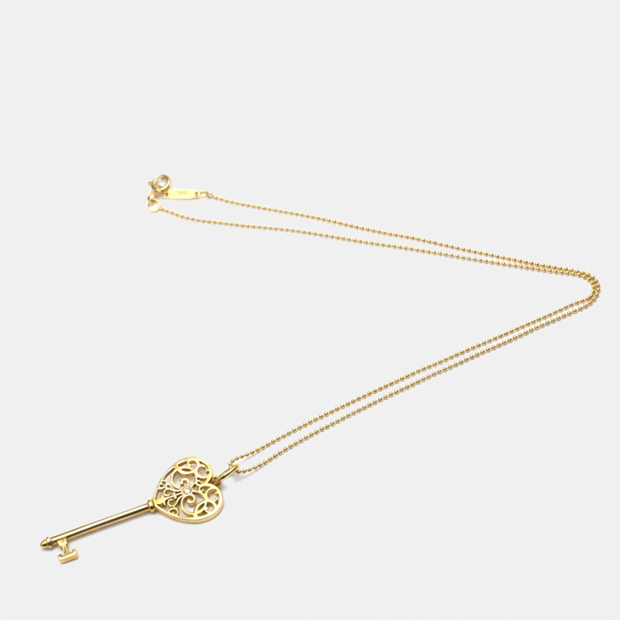 

Tiffany & Co. Enchantment Heart Key Rose Gold Diamond Necklace
