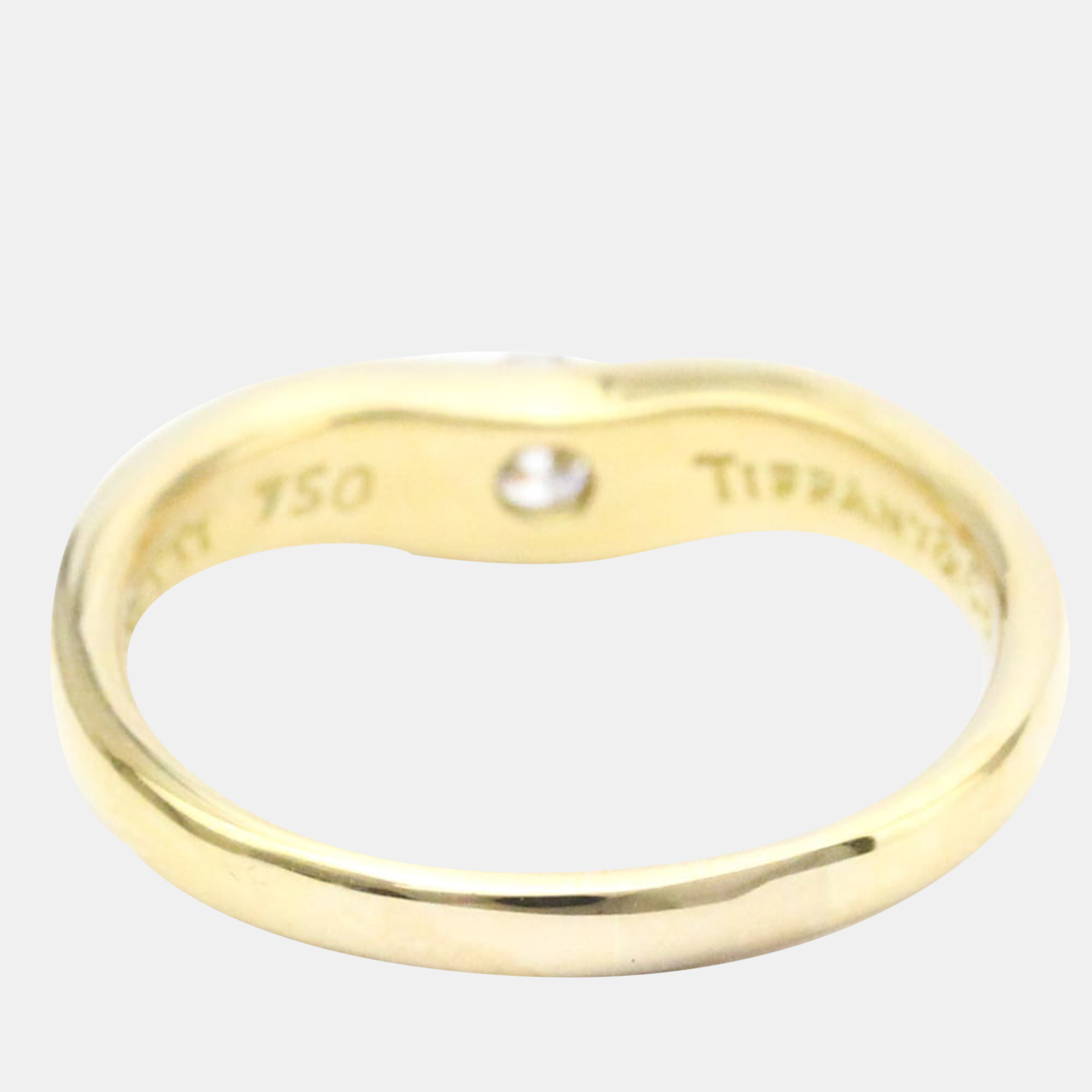 

Tiffany & Co. Elsa Peretti Curved 18K Yellow Gold Diamond Ring EU 53