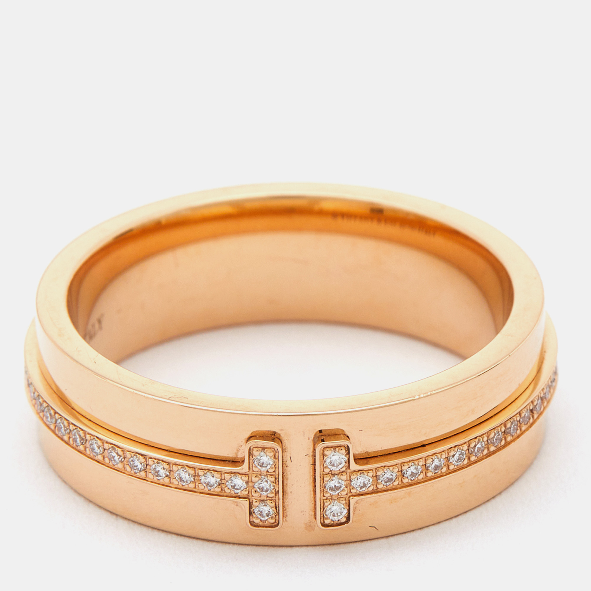 

Tiffany & Co. Tiffany T Diamond 18k Yellow Gold Wide Band Ring Size