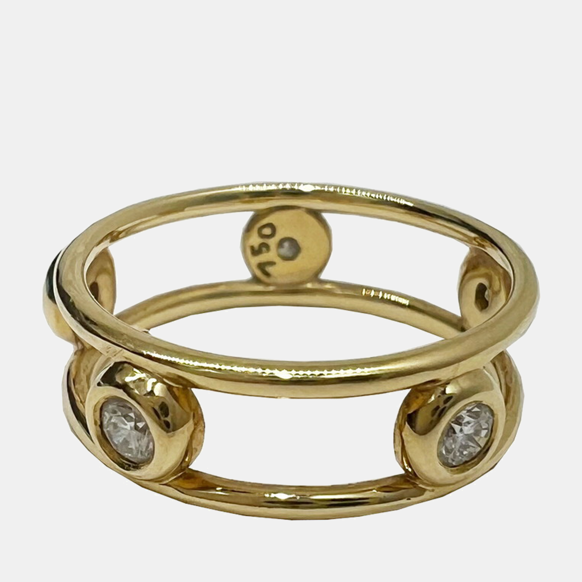 

Tiffany & Co. Double Wire Elsa Peretti 18K Yellow Gold Diamond Ring EU 49