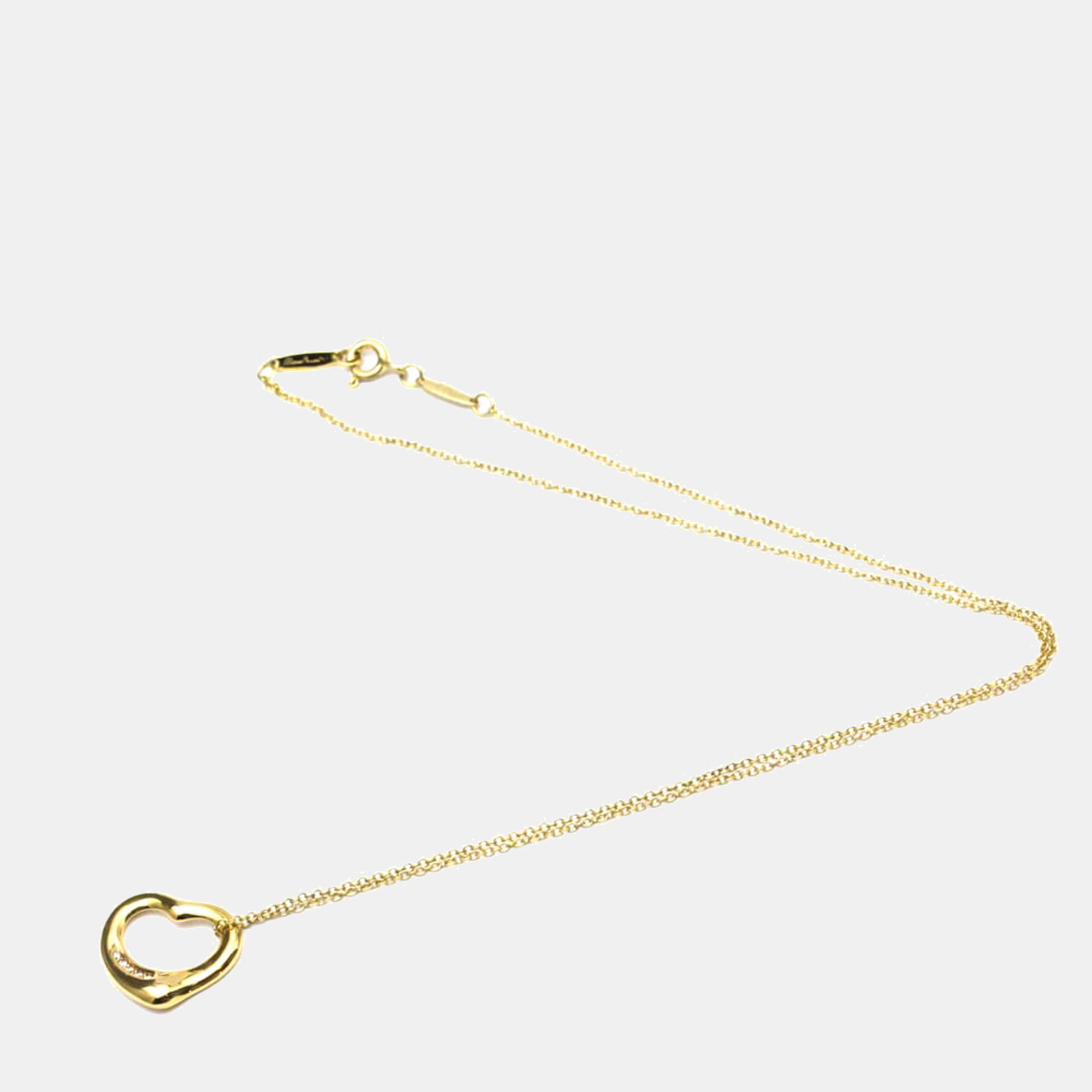 

Tiffany & Co. Elsa Peretti Open Heart 18K Yellow Gold Diamond Necklace