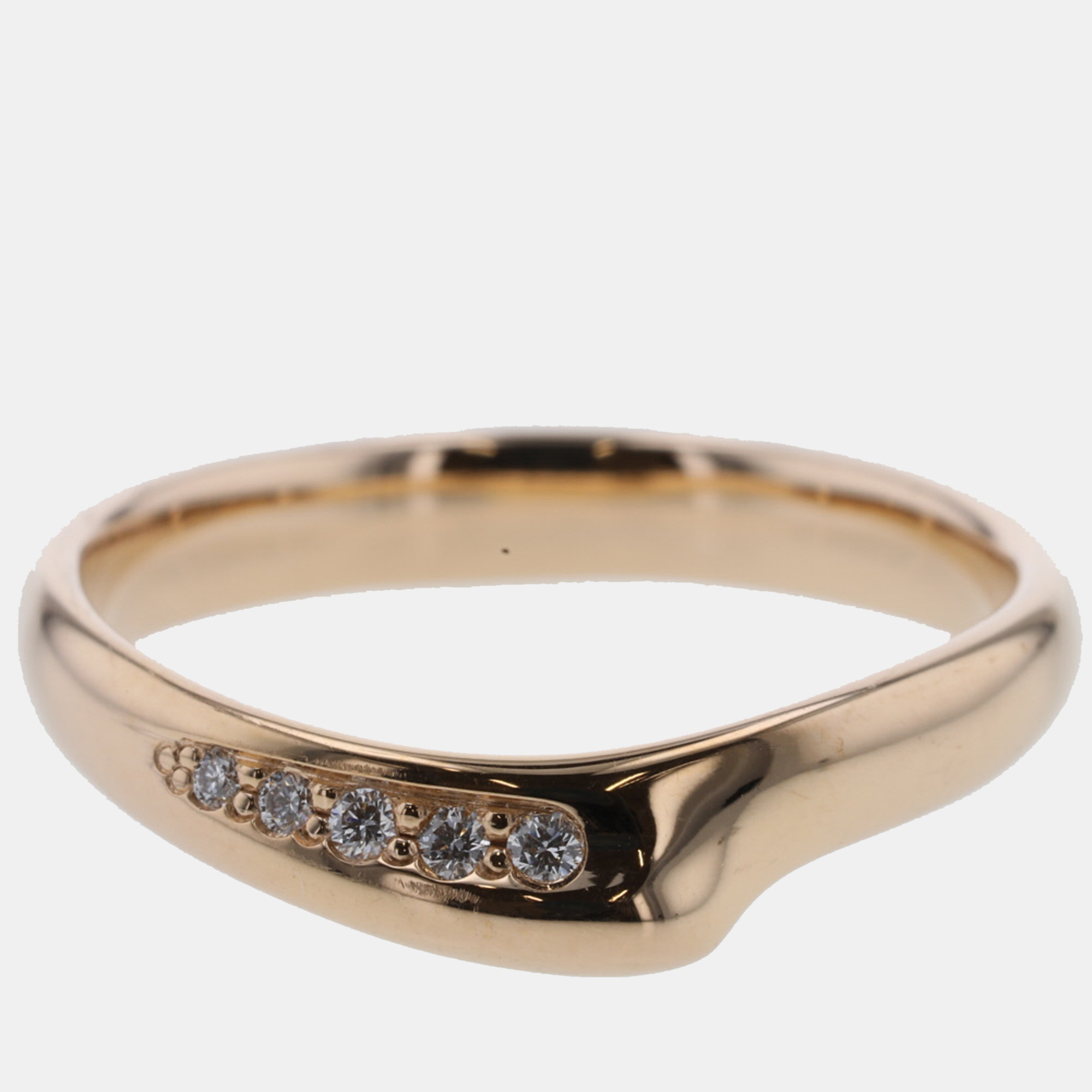

Tiffany & Co. Elsa Peretti Open Heart Band 18K Rose Gold Diamond Ring EU 53