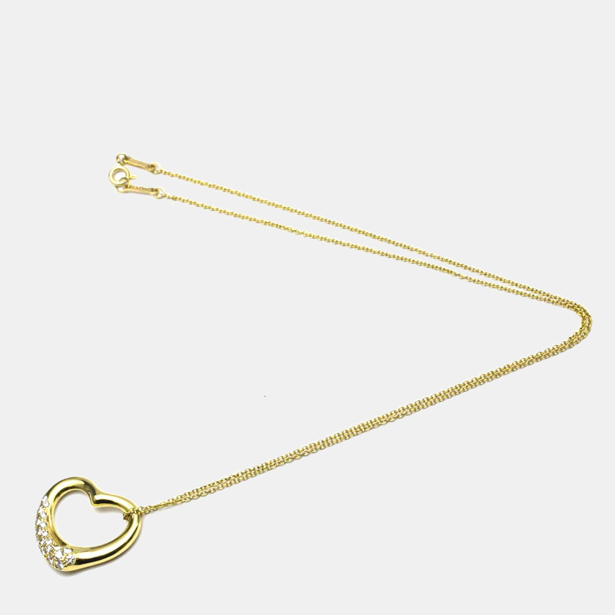 

Tiffany & Co. Elsa Peretti Open Heart 18K Yellow Gold Diamond Necklace