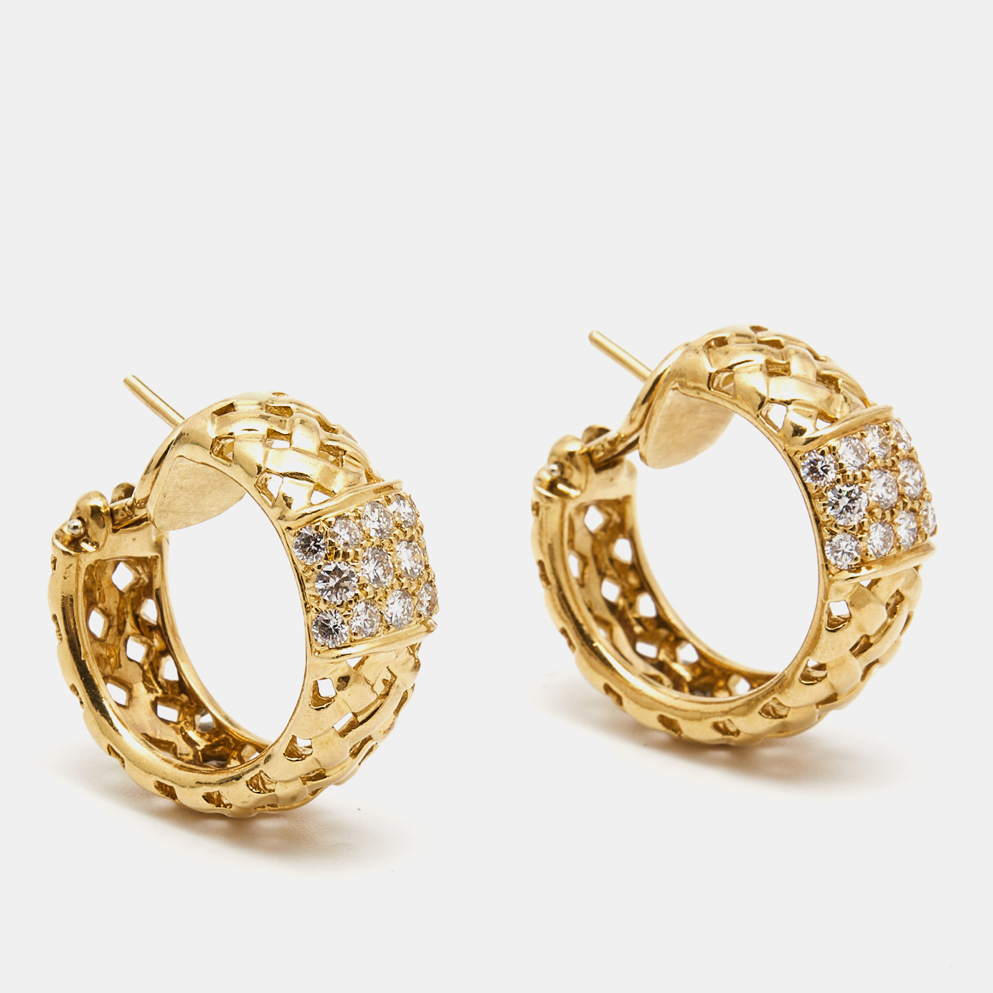 

Tiffany & Co. Vannerie Diamonds 18k Yellow Gold Earrings