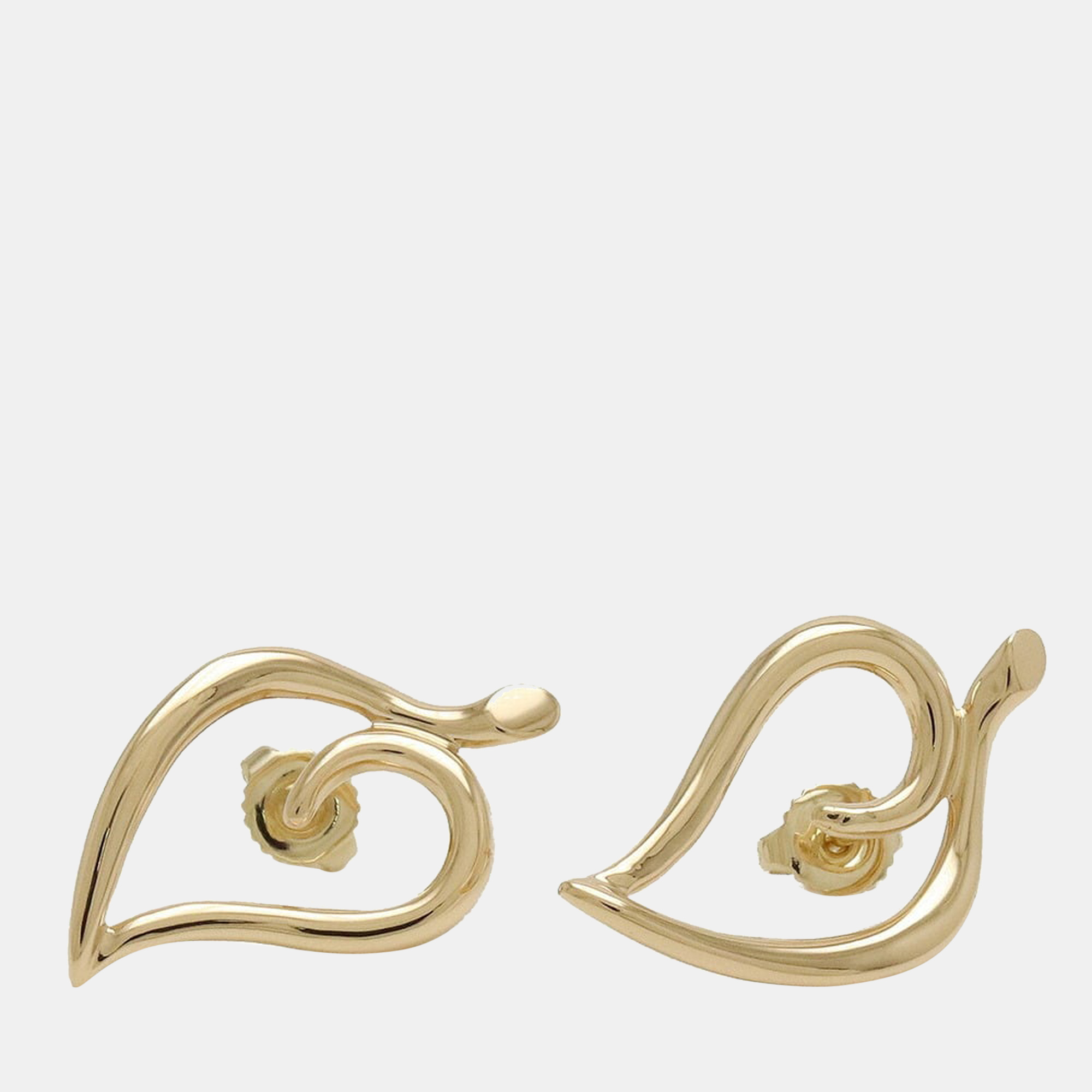 

Tiffany & Co. Elsa Peretti Open Leaf 18K Yellow Gold Earrings