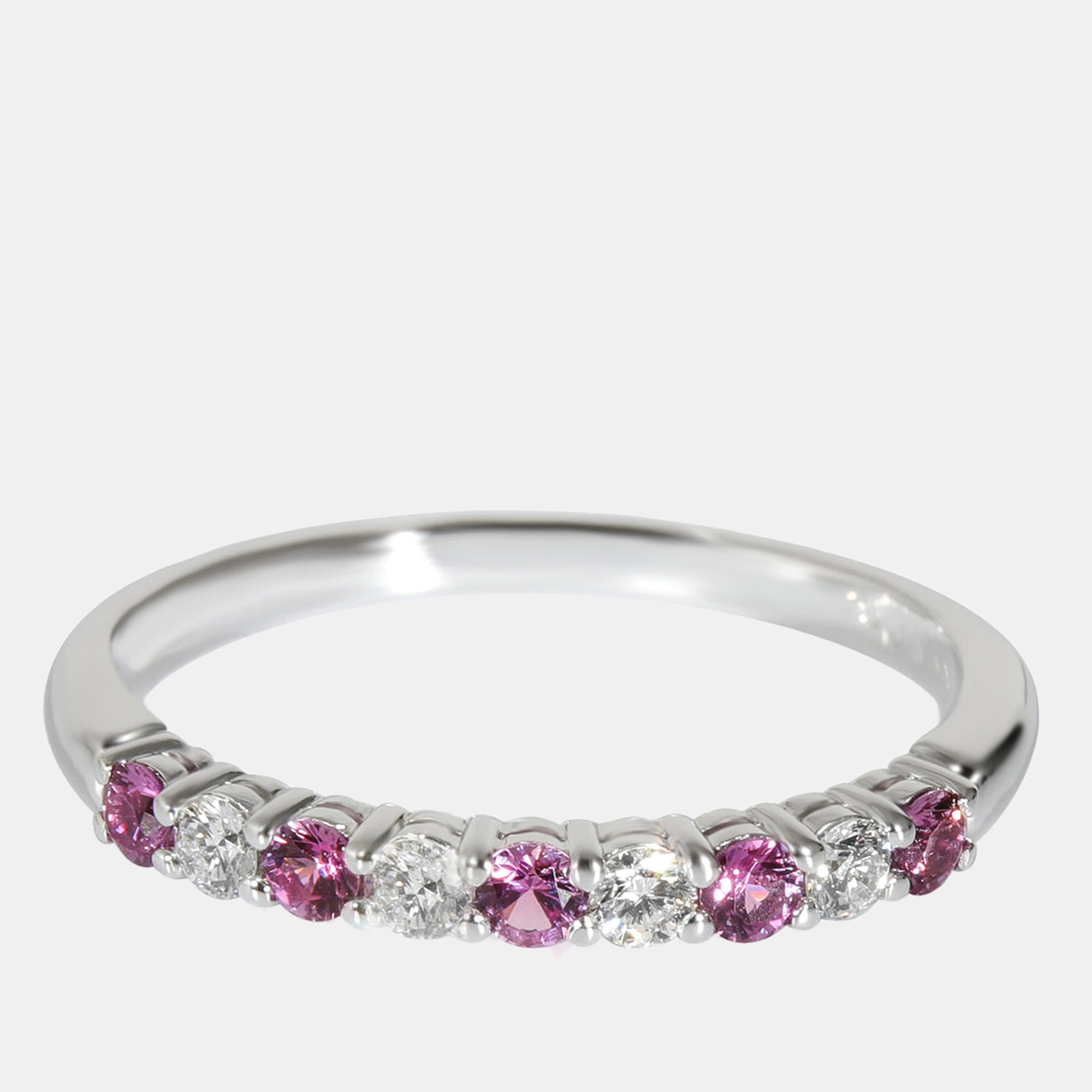 

Tiffany & Co. Forever Pink Sapphire Diamond Band in Platinum 0.12 CTW