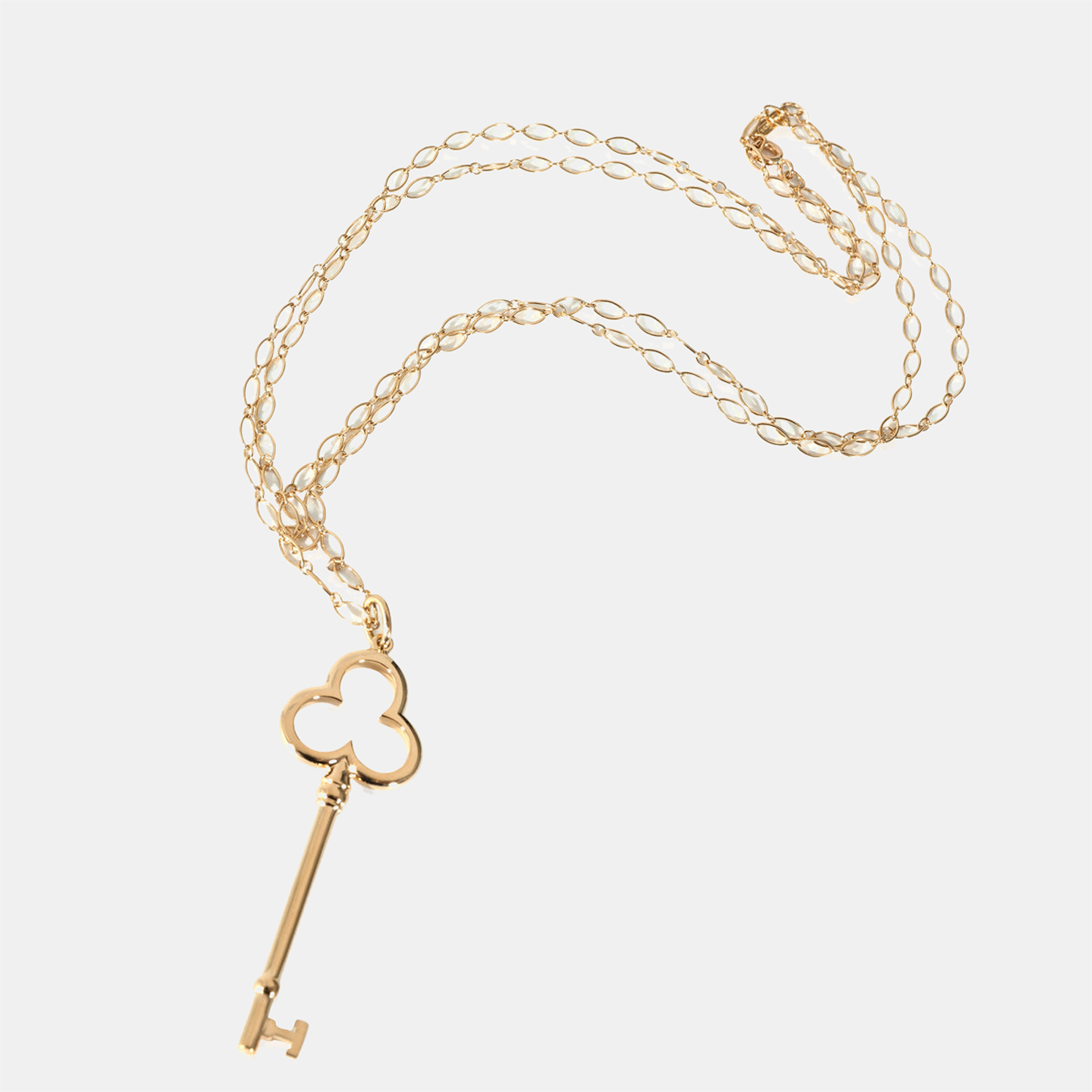 

Tiffany & Co. Trefoil Key Pendant Necklace in 18KT Yellow Gold