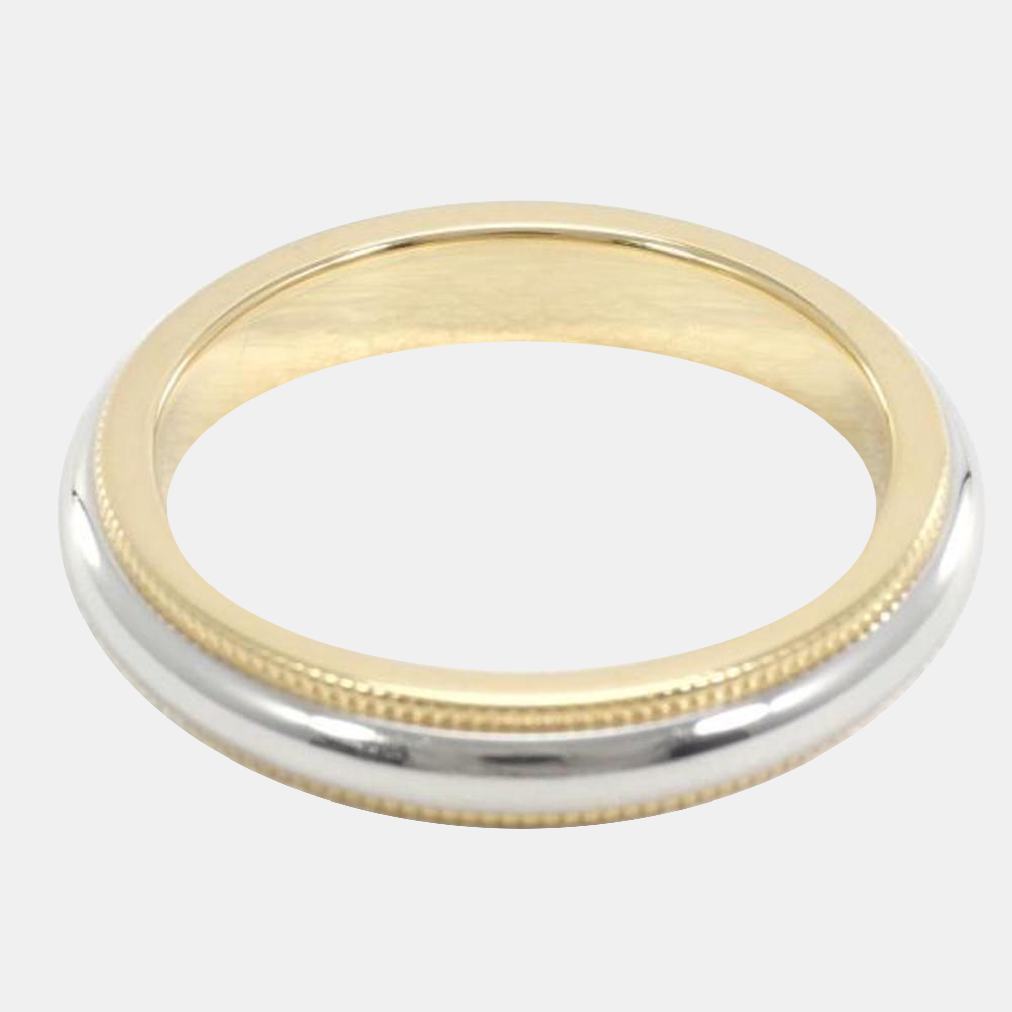 

Tiffany & Co. Together Milgrain 18K Yellow Gold Platinum Ring EU 49